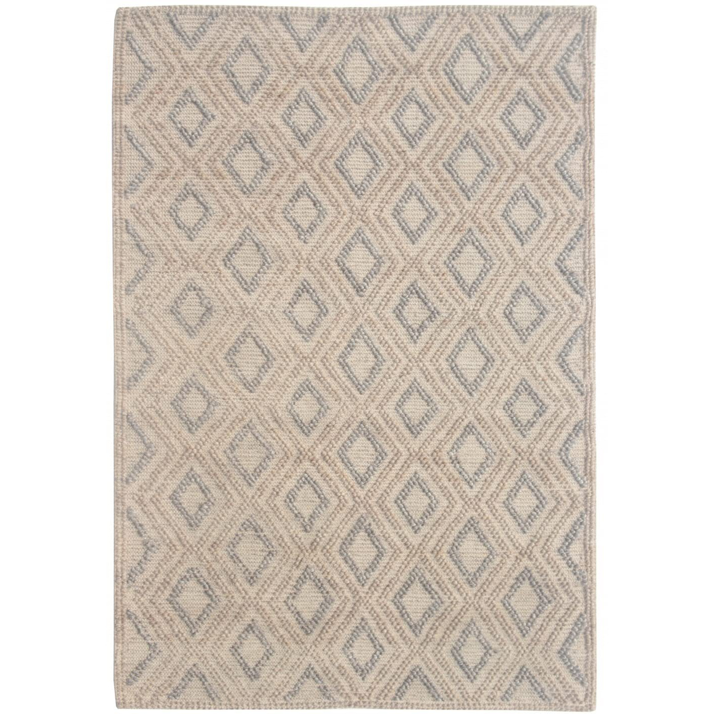 HomeRoots Natural/Grey PET Yarn 5 x 7 Tan Gray Diamond Lattice Modern Area Rug