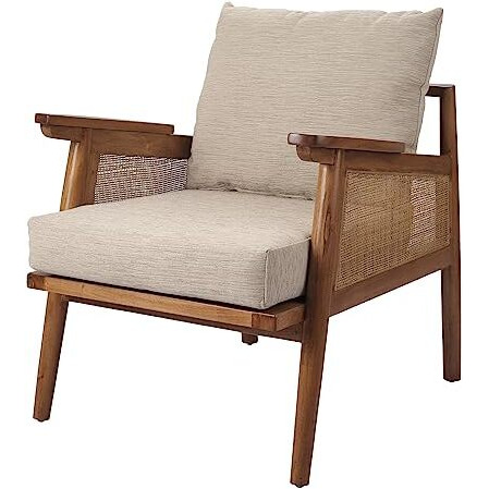 npd furniture and more Teramo Rattan Accent Chair, Mid Brown