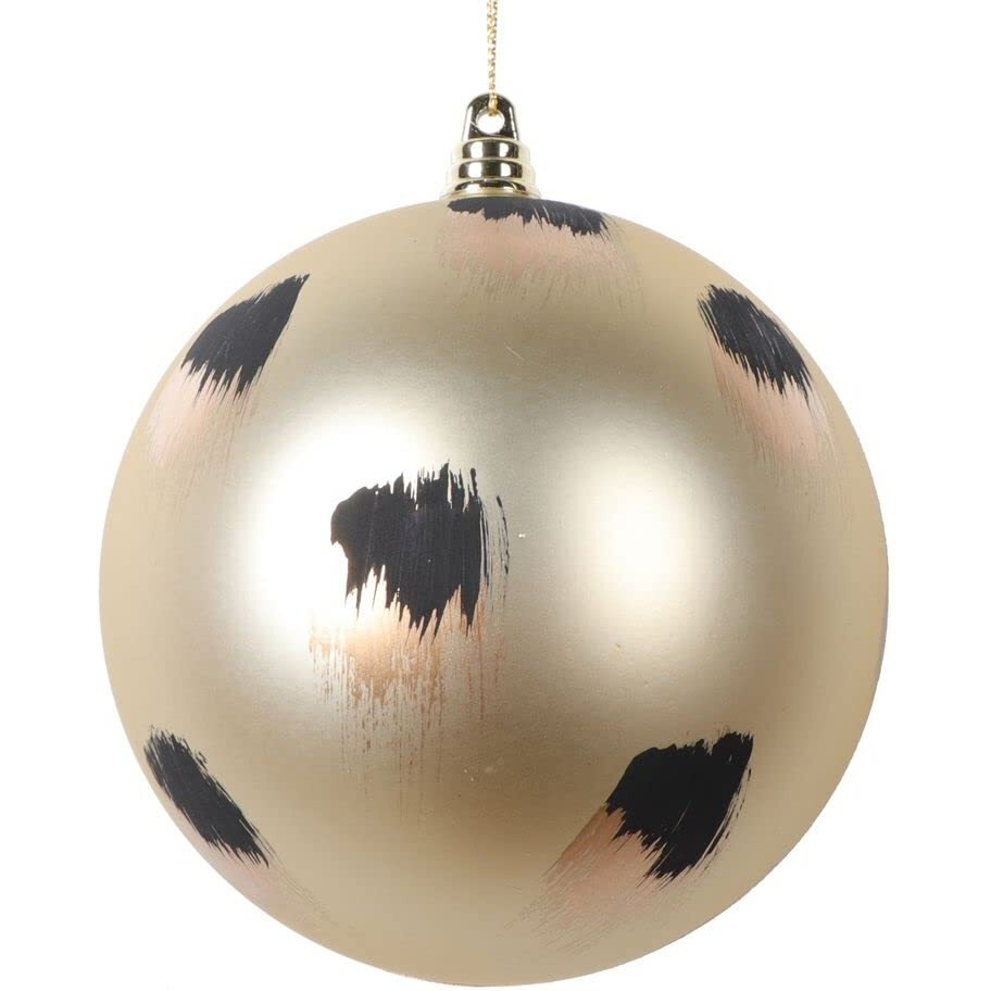 Vickerman 689547-4.75  Champagne Matte Brush Strokes Ball Christmas Tree Ornament (4 Pack) (MT220938)