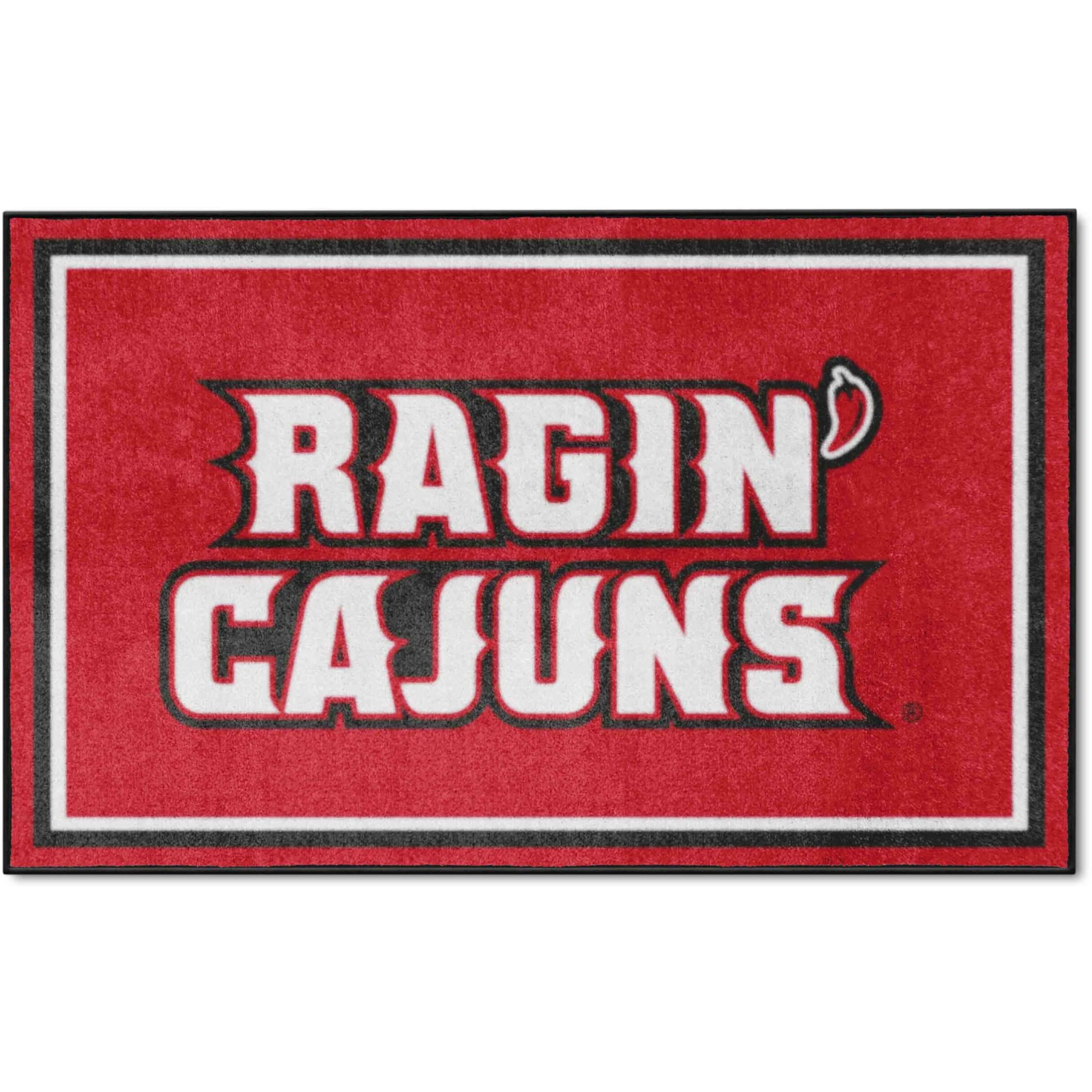 FANMATS 37783 Louisiana-Lafayette Ragin' Cajuns 4ft. x 6ft. Plush Area Rug