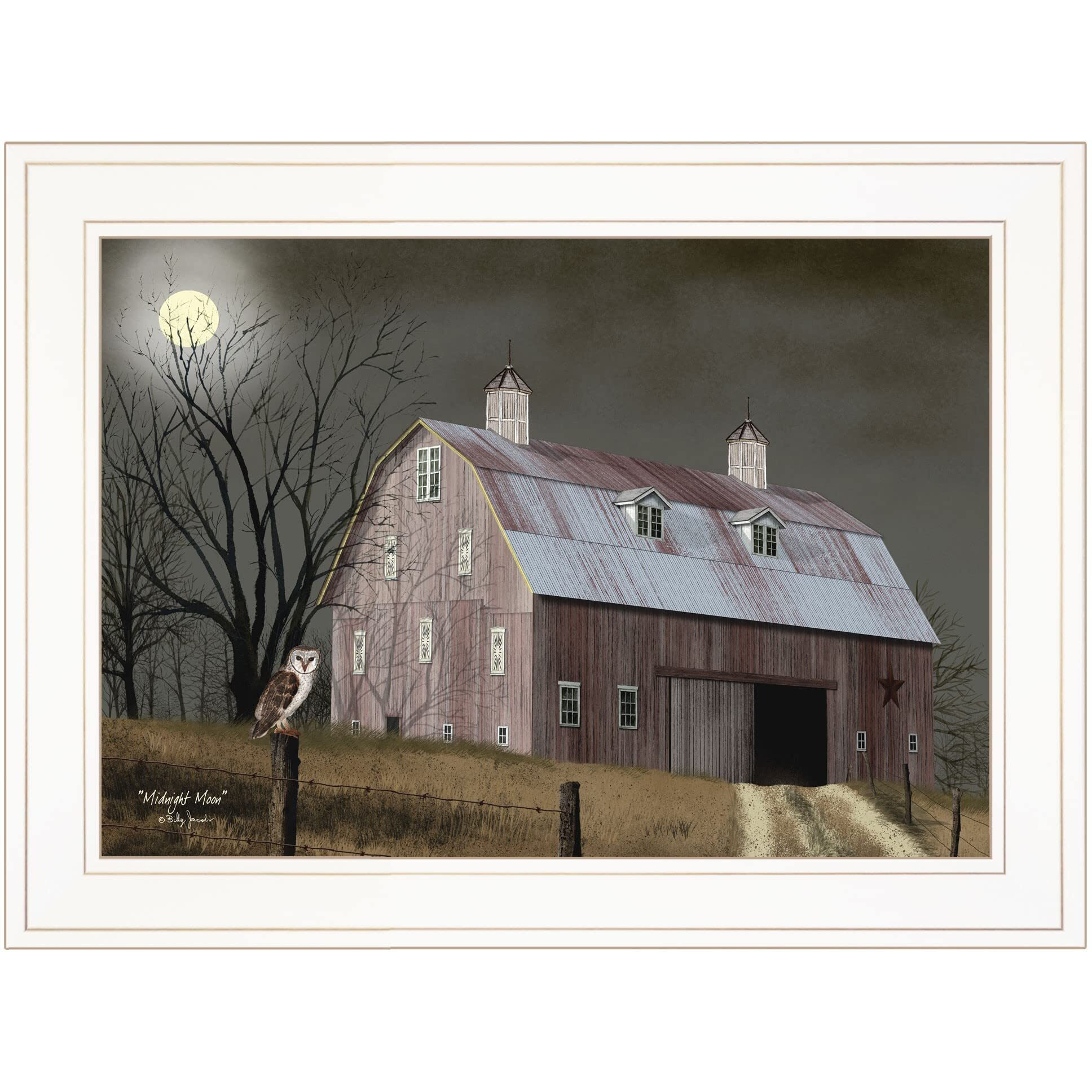 Midnight Moon 2 White Framed Print Wall Art