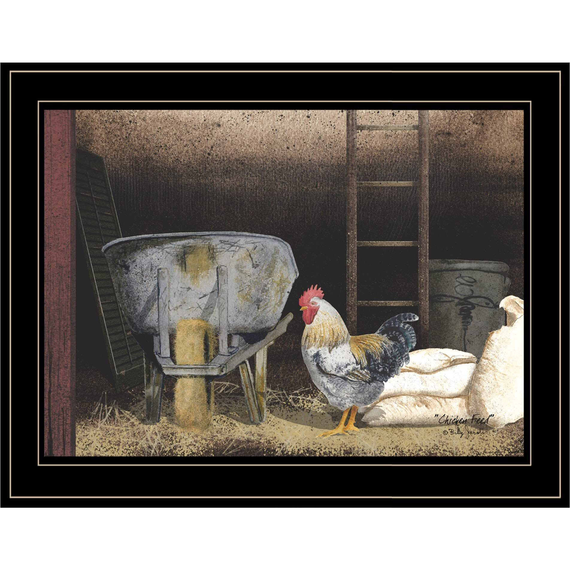 Chicken Feed 2 Black Framed Print Wall Art