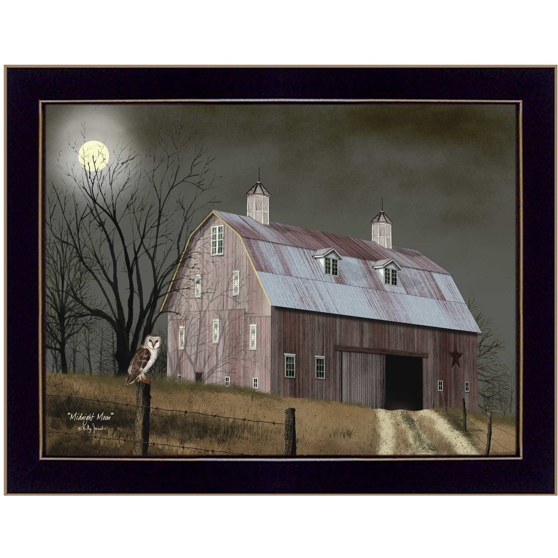 Midnight Moon 7 Black Framed Print Wall Art