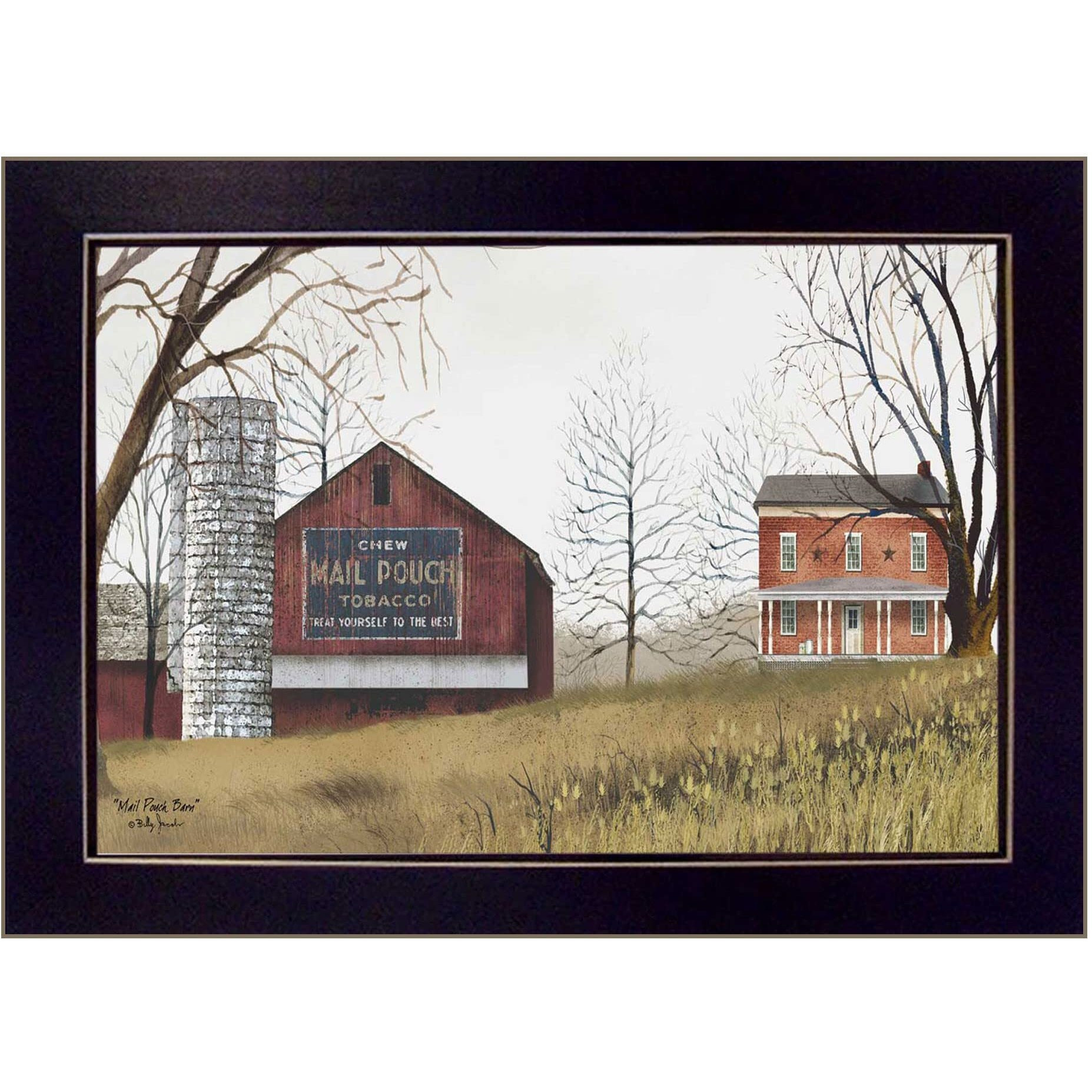 Mail Pouch Barn 1 Black Framed Print Wall Art