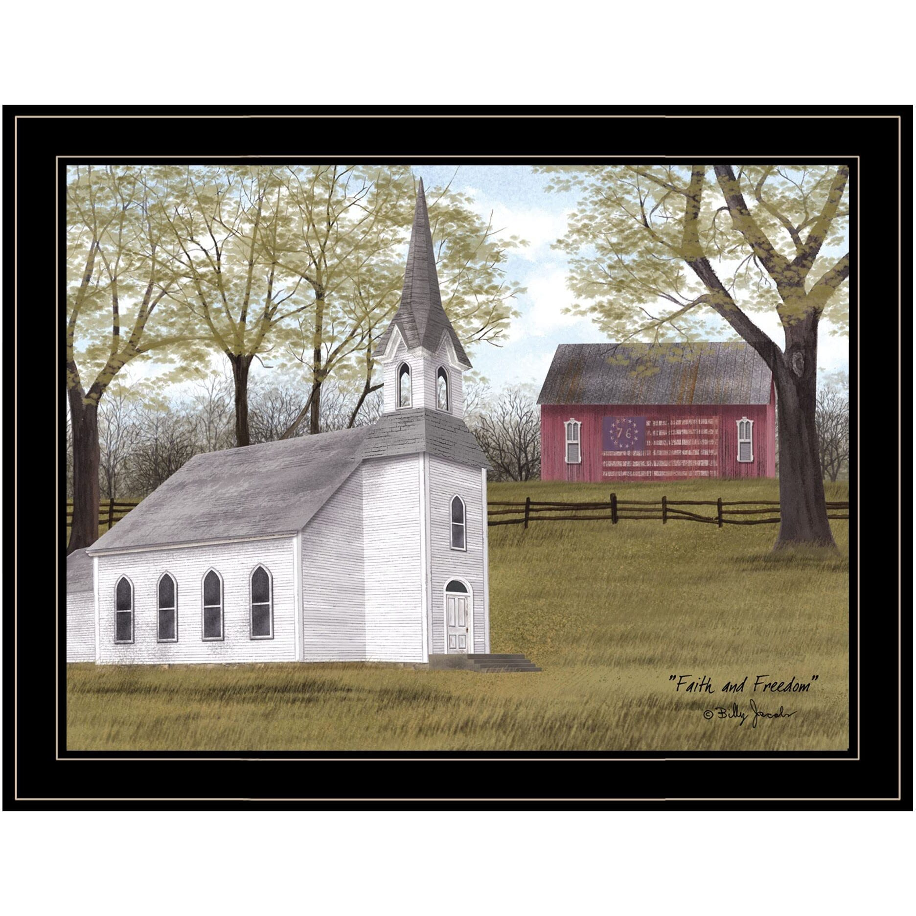 Faith And Freedom 5 Black Framed Print Wall Art