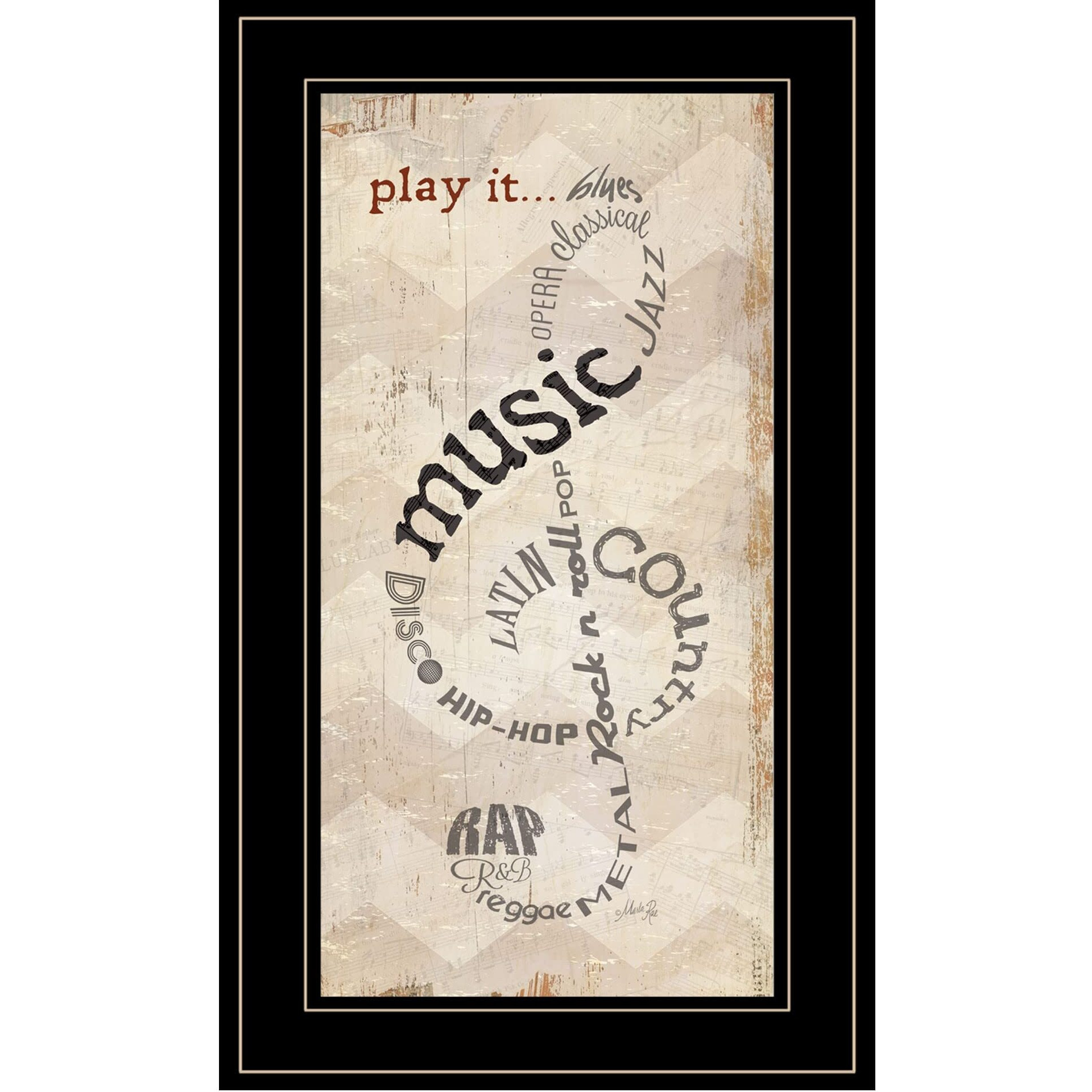 Play It 2 Black Framed Print Wall Art