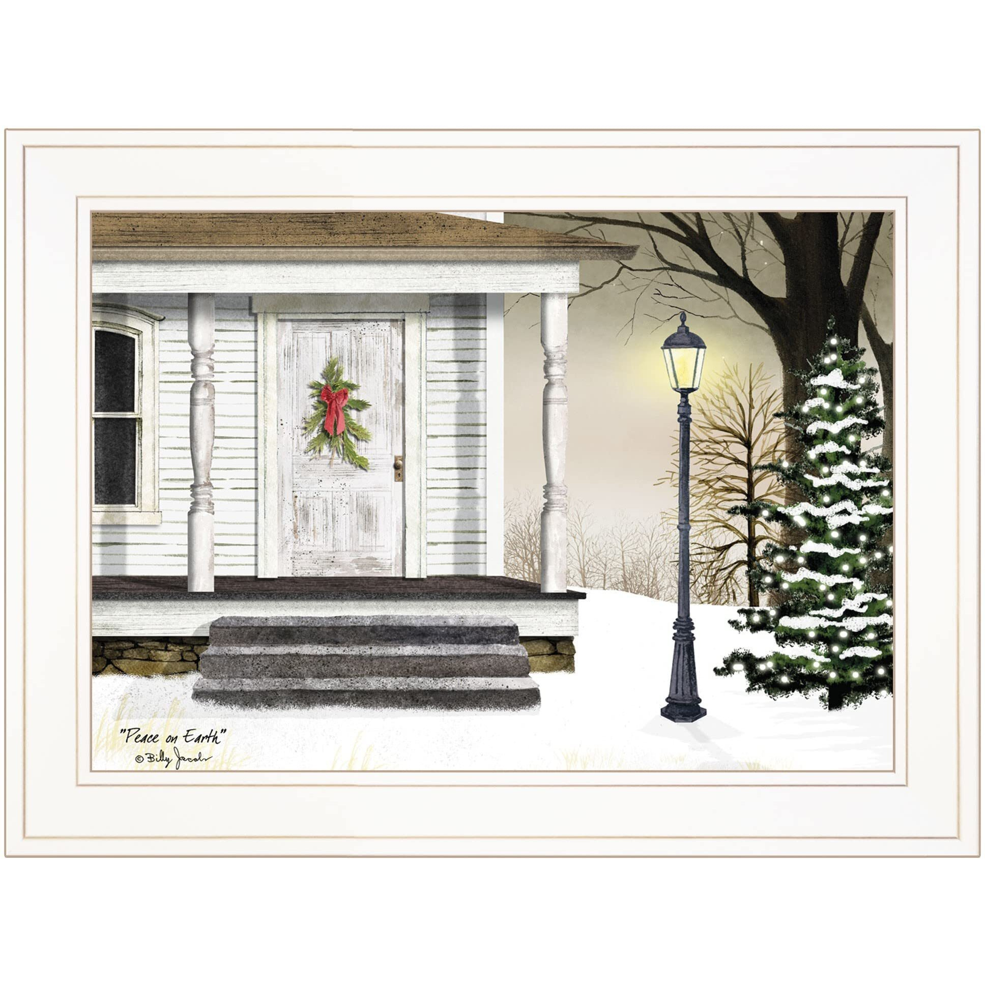 Peace On Earth 2 White Framed Print Wall Art