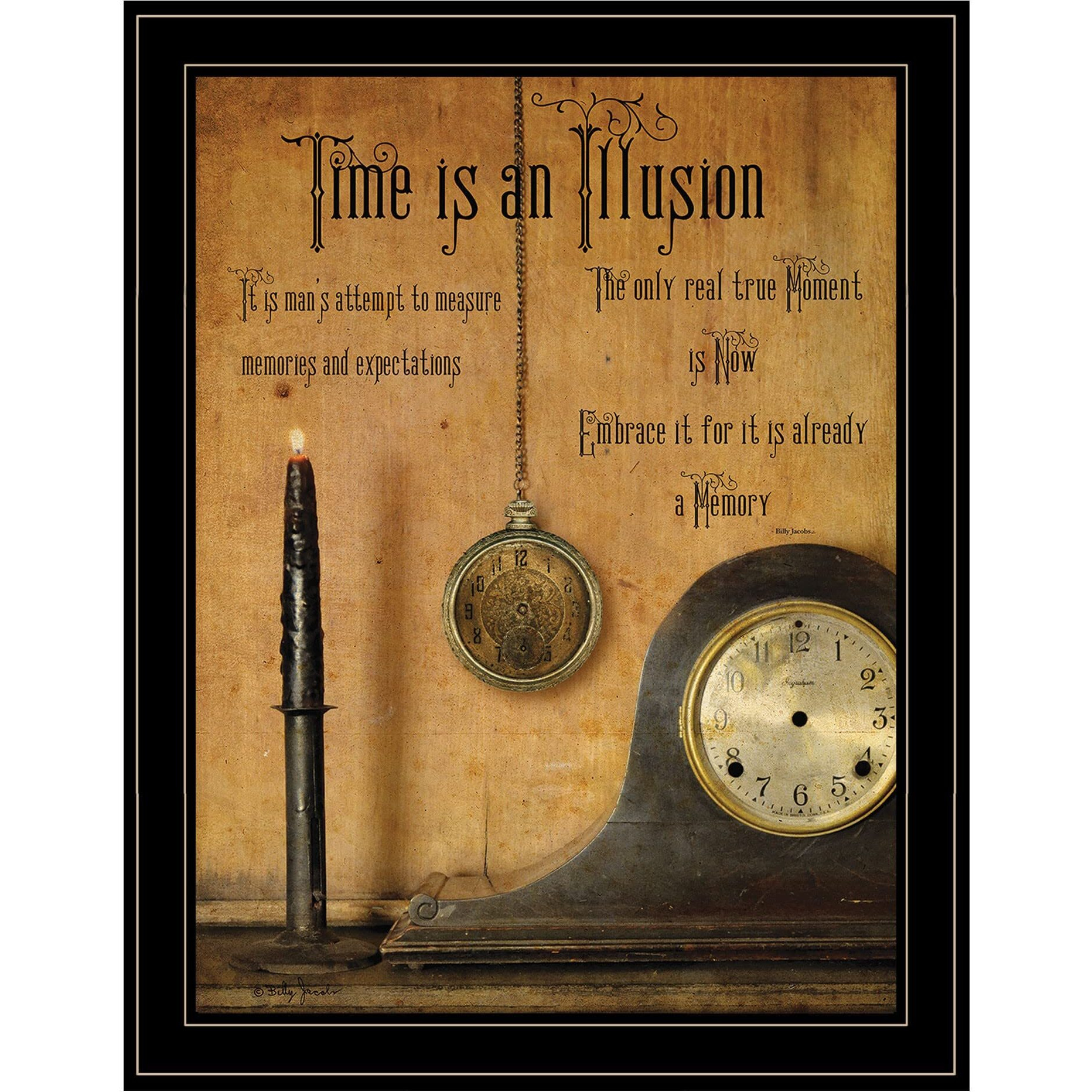 Time Is An Illusion 4 Black Framed Print Wall Art