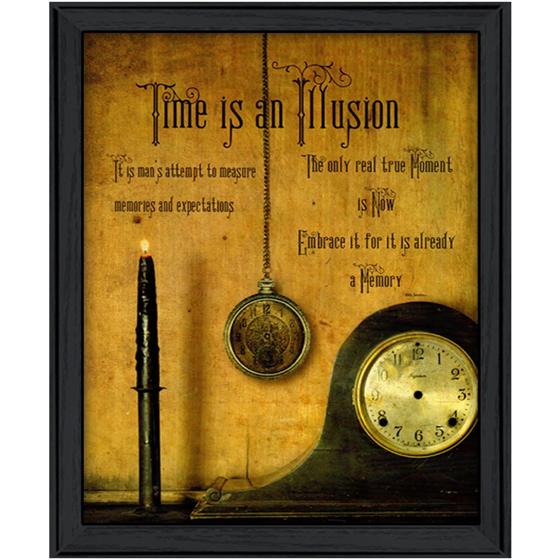 Time Black Framed Print Wall Art