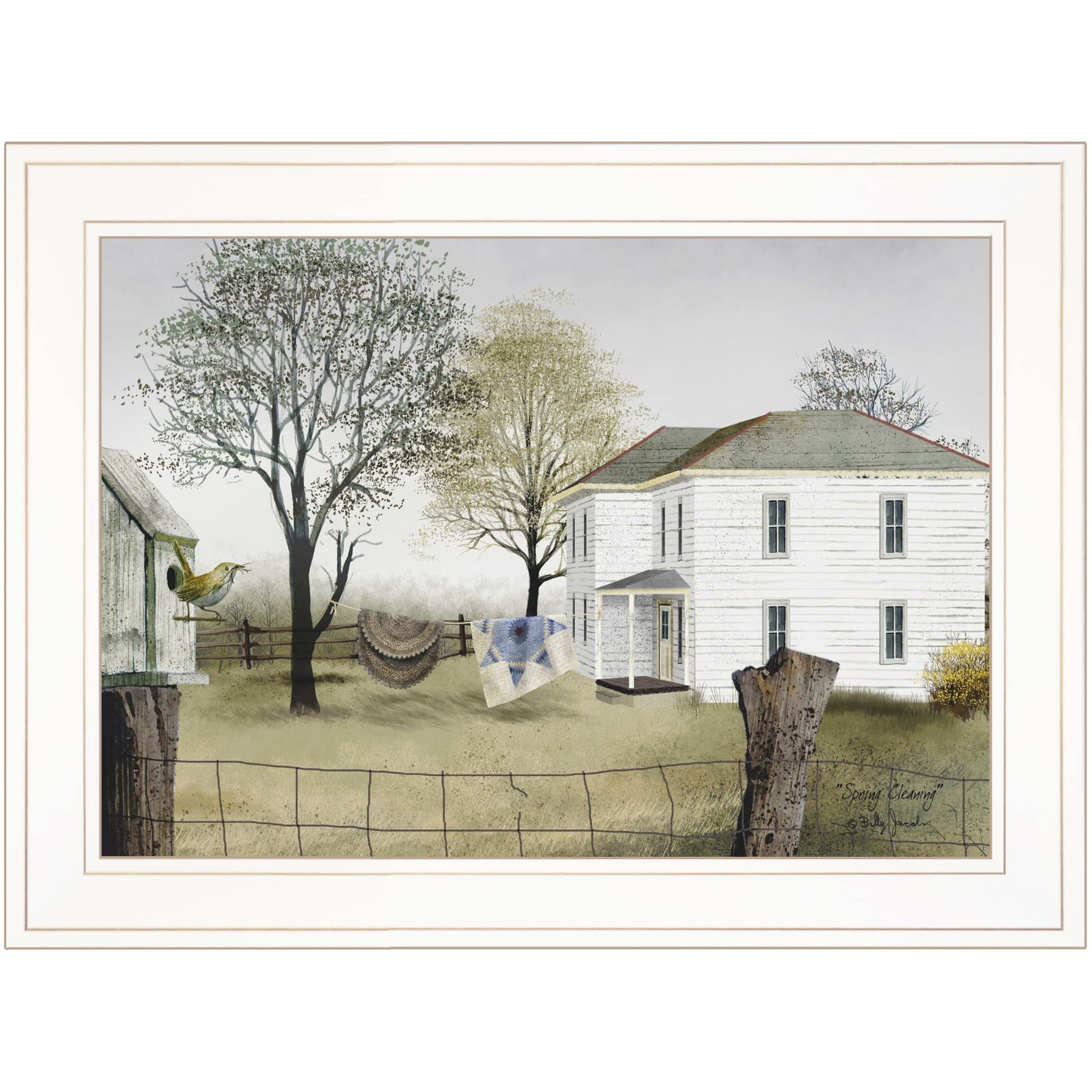 Spring Cleaning 1 White Framed Print Wall Art