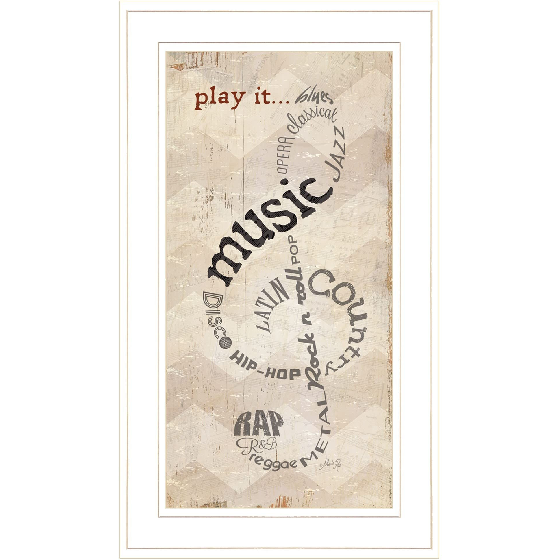 Play It 1 White Framed Print Wall Art