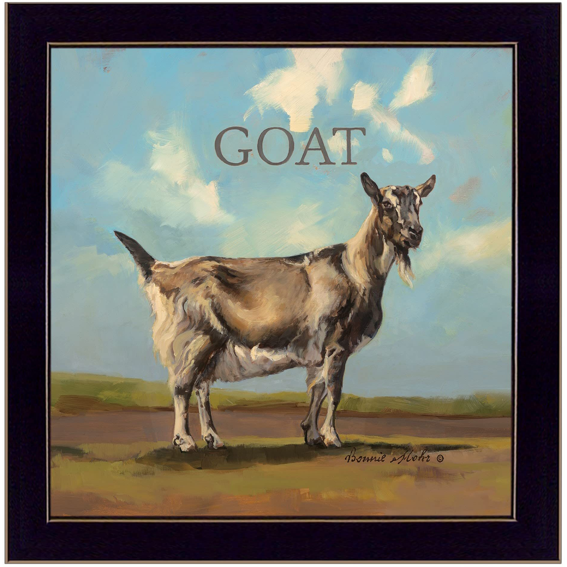 Gracey The Goat Black Framed Print Wall Art