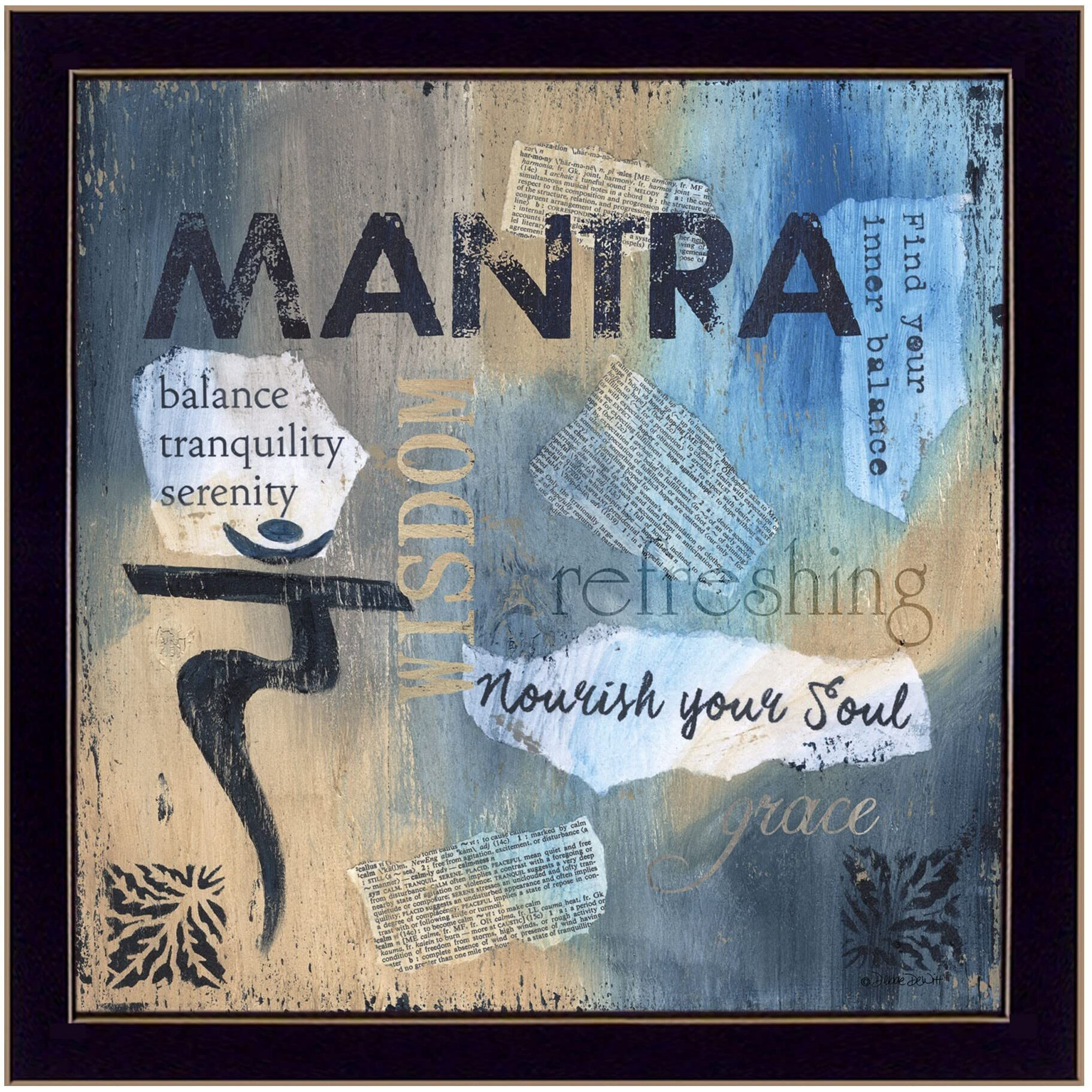 Yoga Series - Mantra Black Framed Print Wall Art