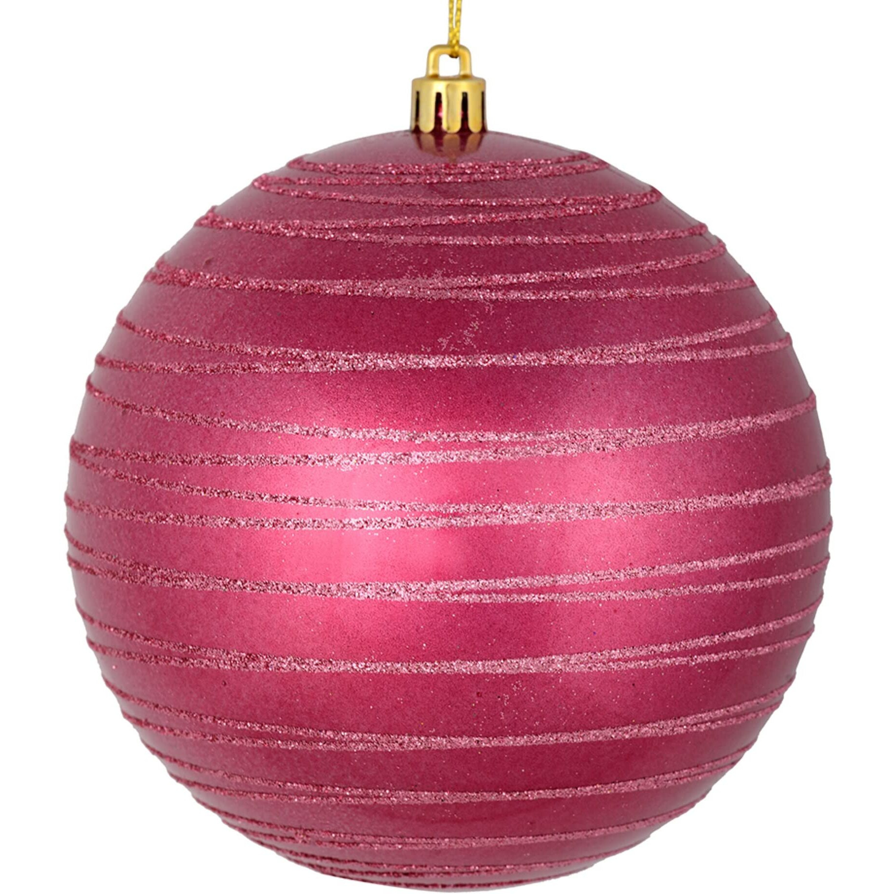 Vickerman 528228-6  Berry Red Candy Glitter Ball Christmas Tree Ornament (3 pack) (N187821D)