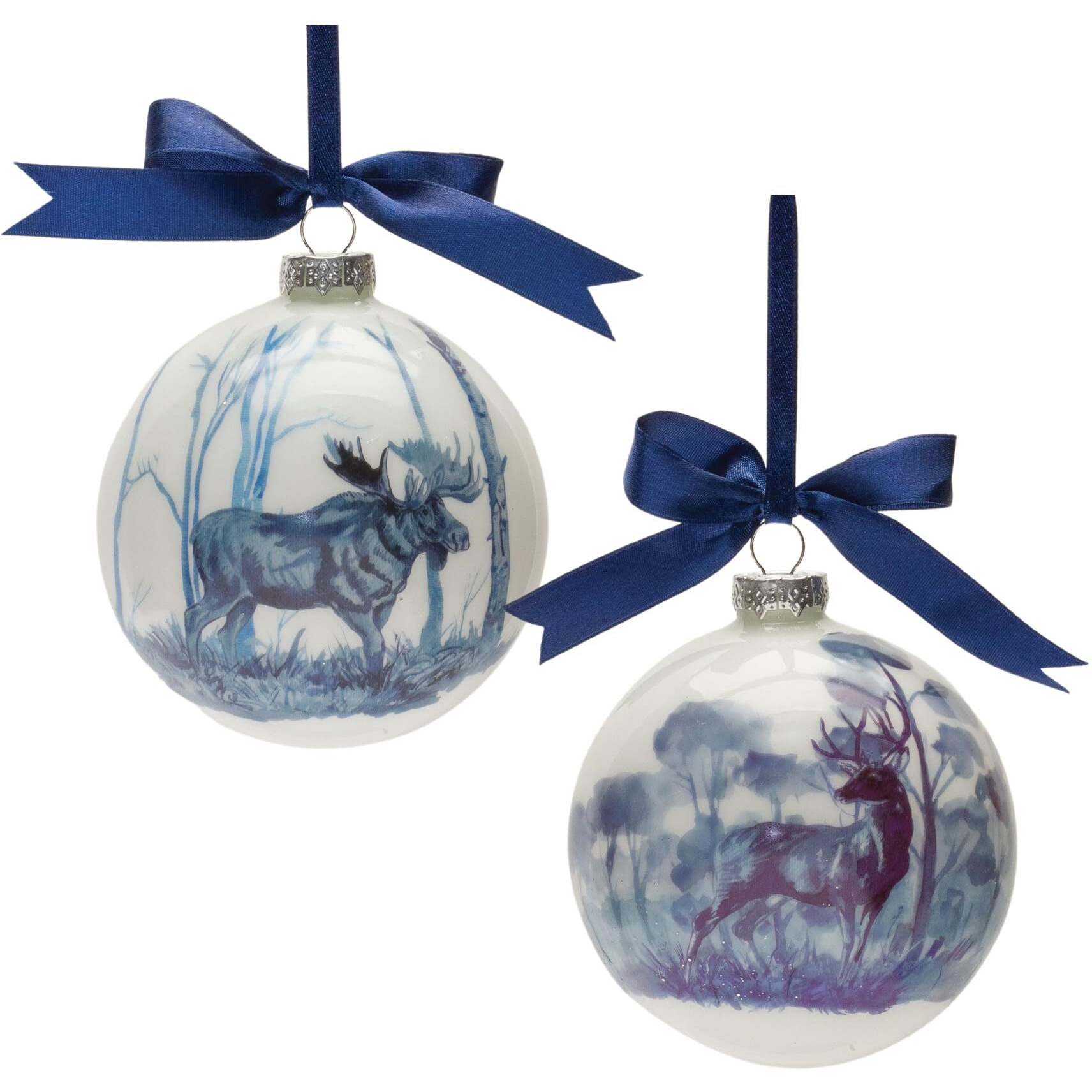 Melrose International Woodland Deer and Moose Ball Ornament (Set of 6)