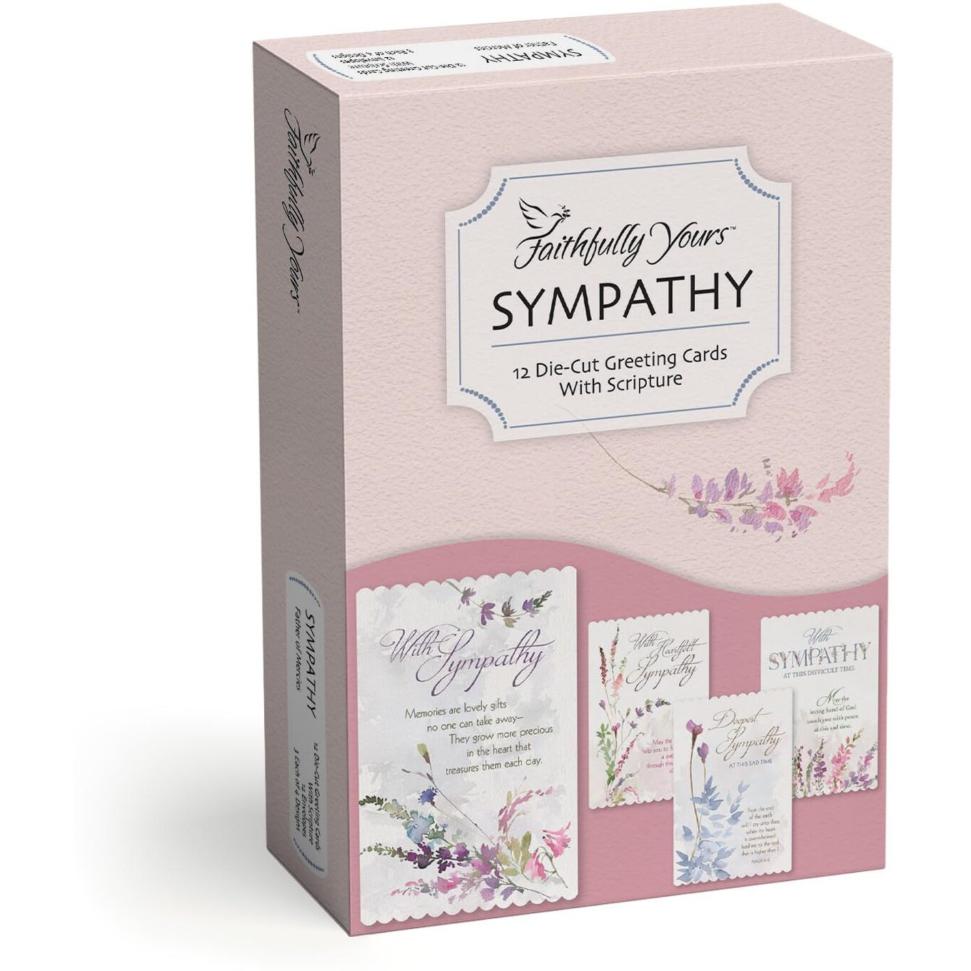 Faithfully Yours Designer Greetings Floral Sympathy Boxed Card Assortment, Father of Mercies with Biblical Scripture Verses (Box of 12 Greeting Cards with Envelopes)