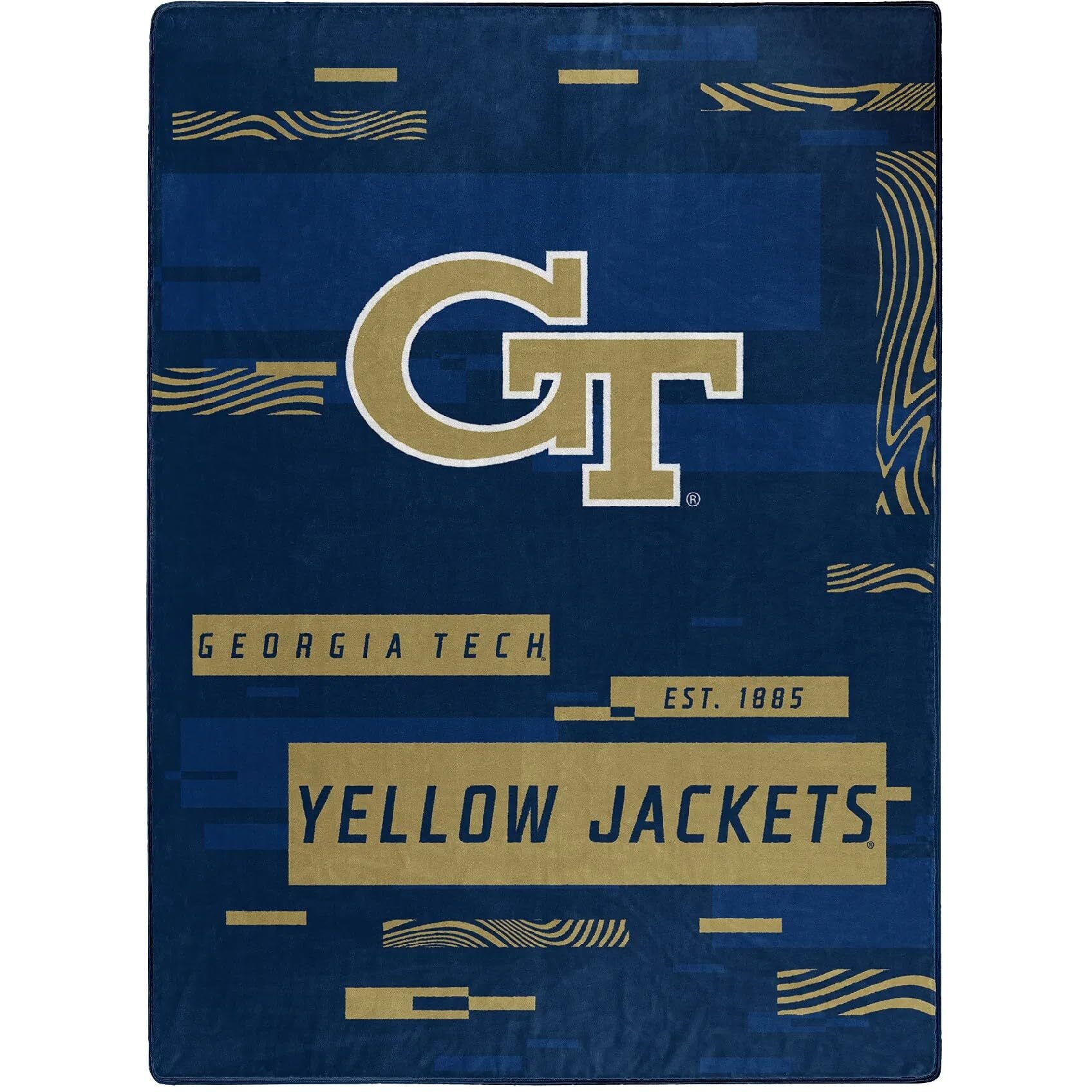 The Northest Company Georgia Tech Yello Jackets Blanket 60x80 Raschel Digitize Design