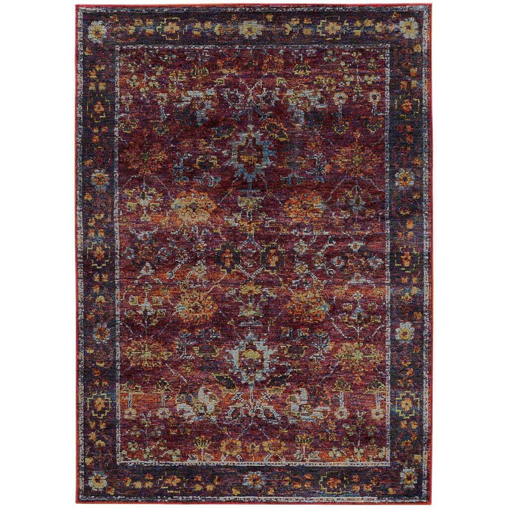 HomeRoots 509985 8 x 10 ft. Oriental Power Loom Stain Resistant Area Rug Multi Color