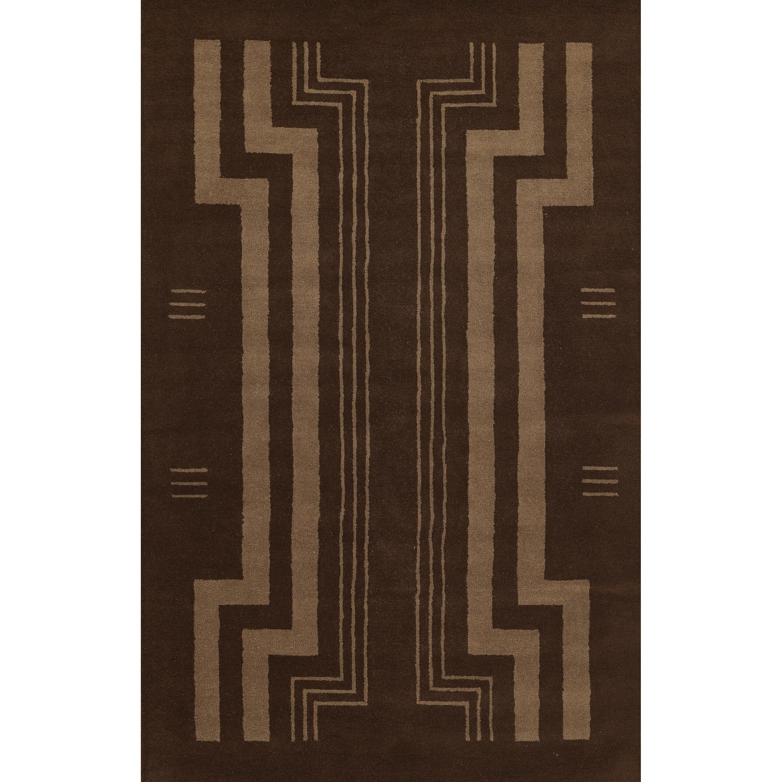 Momeni Simba Hand Tufted Wool Geometric Area Rug, Brown, 8' X 10'