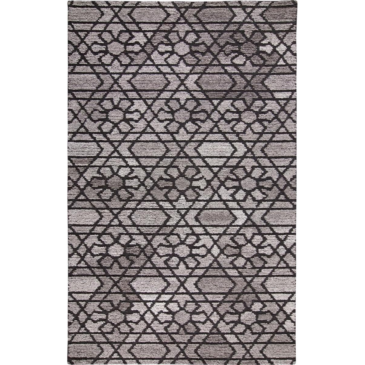 HomeRoots 512006 8 x 10 ft. Taupe Black & Gray Wool Paisley Hand Tufted Handmade Rectangle Area Rug