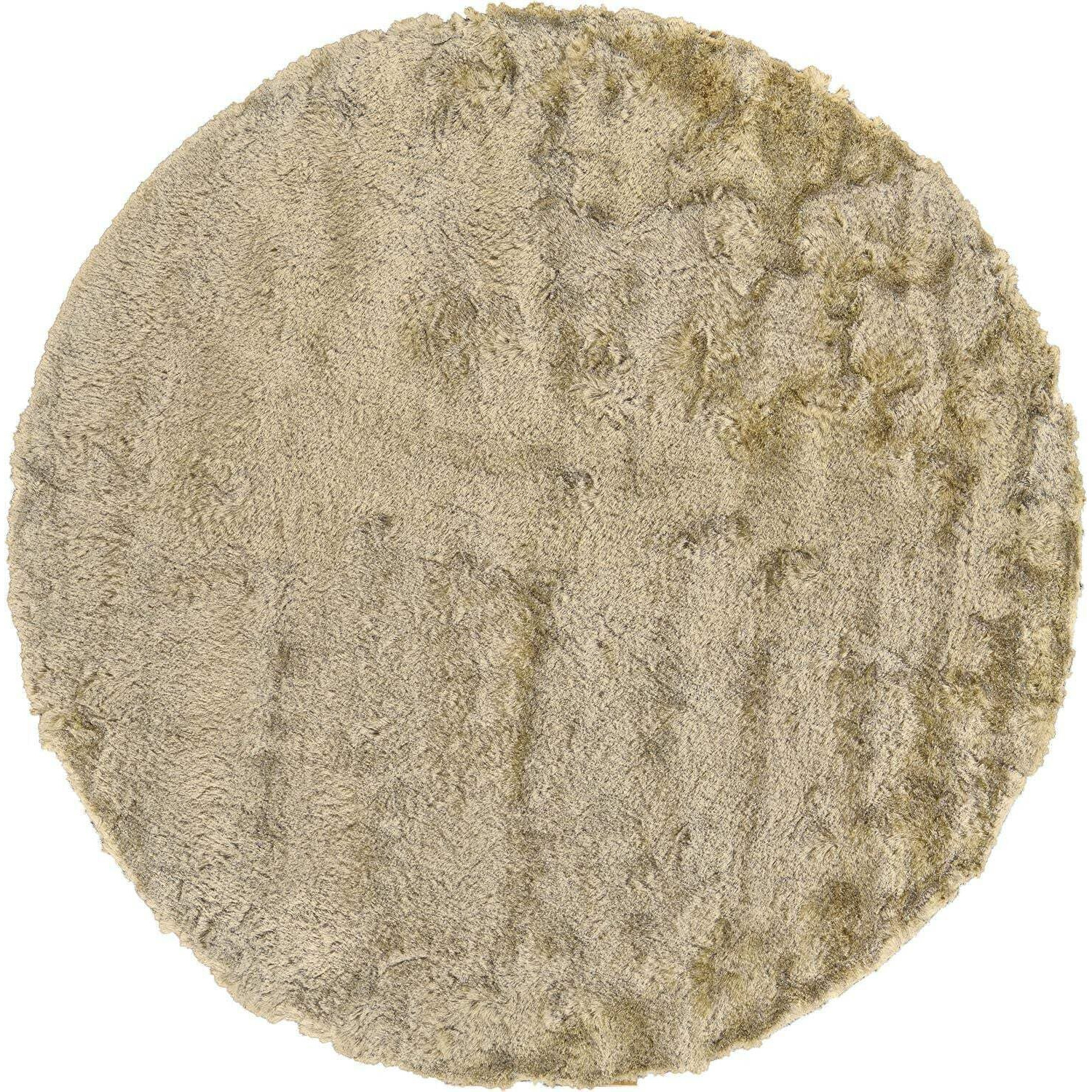 HomeRoots 510967 10 ft. Tan & Taupe Shag Hand Tufted Handmade Round Area Rug