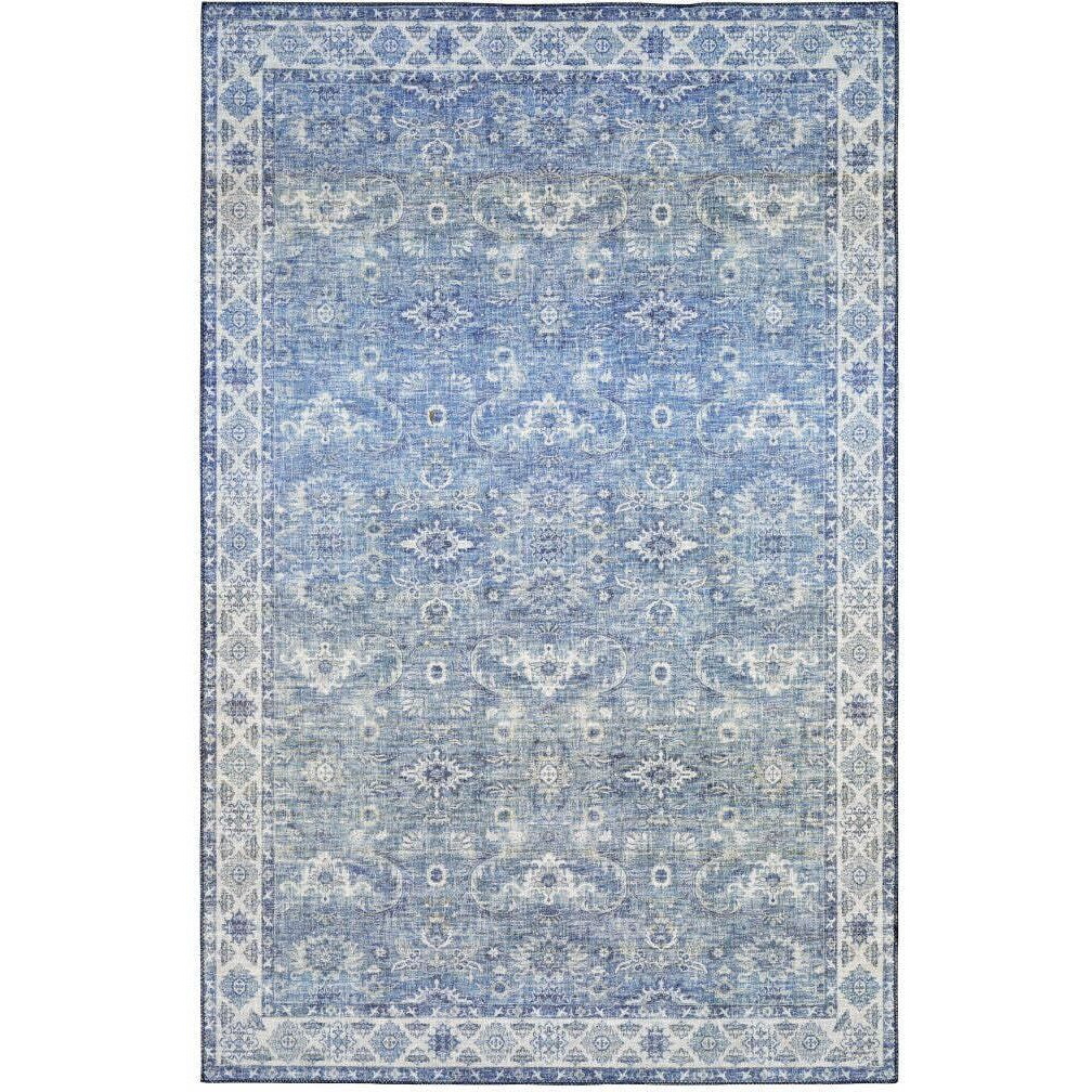 HomeRoots 509528 9 x 12 ft. Blue & Gray Oriental Power Loom Stain Resistant Rectangle Area Rug