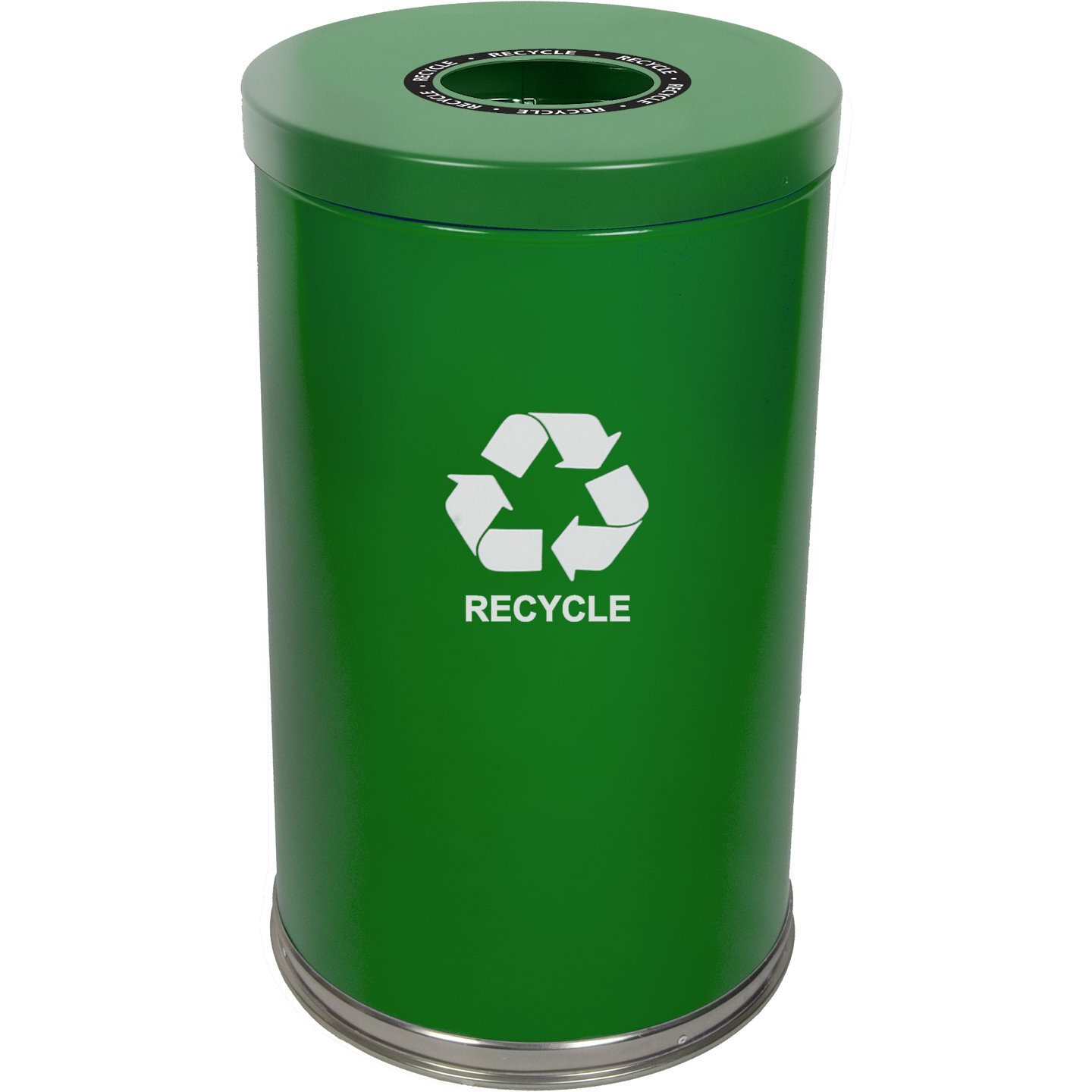 Witt Industries 18RTGN-1H Emoti-Can Recycling Receptacle, Steel, 35 gal, Green