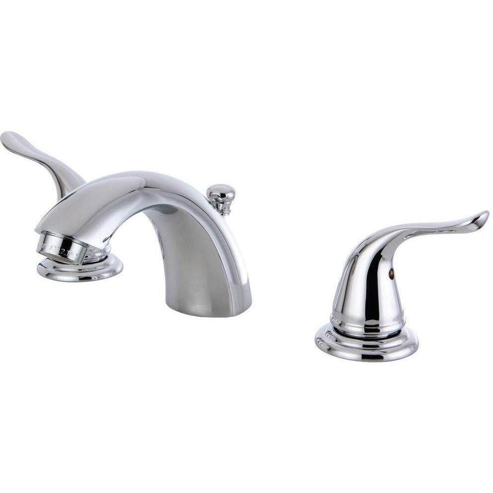 Kingston Brass KB2951YL Yosemite Mini Widespread Two Handle Lavatory Faucet, Polished Chrome, 4-1/2 inch in Spout Reach, Polished Chrome