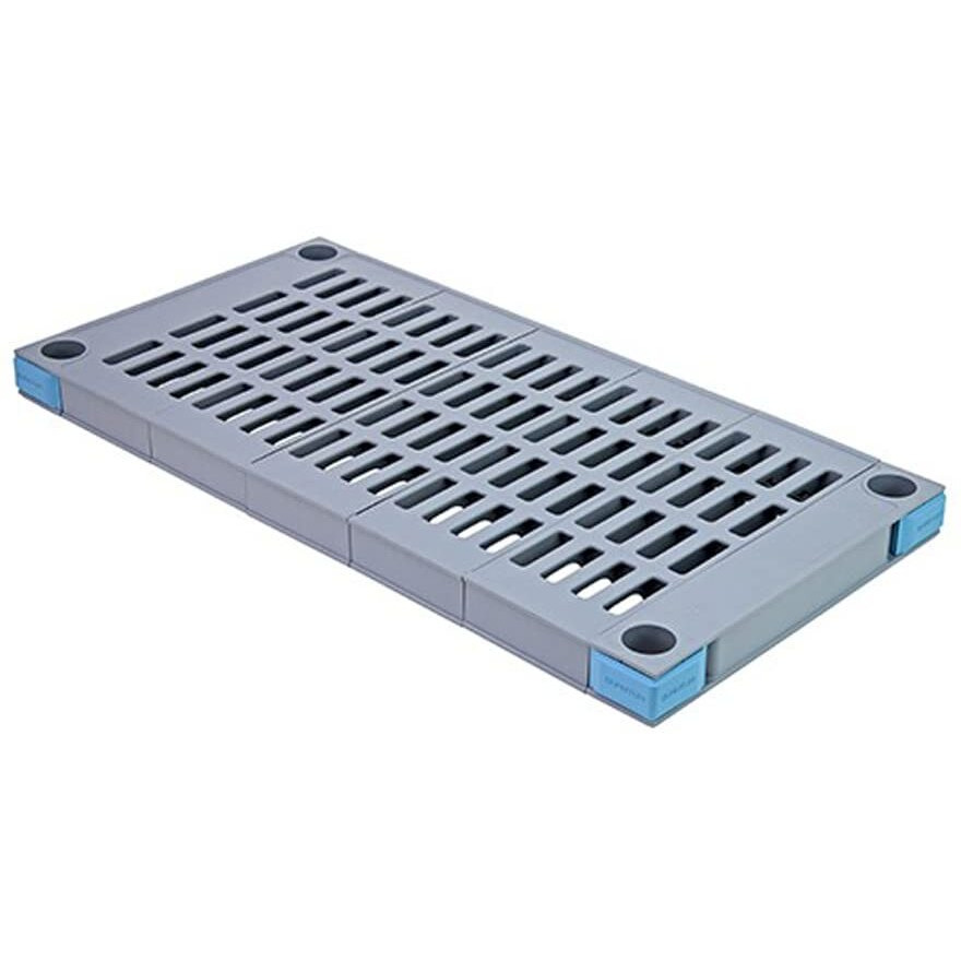 Quantum QP2448VS Millenia Shelf Plate | Storage Rack Parts with Removable Grid Mat for Industrial Warehouse Supermarket Convenience Store | 1000 lbs Capacity | 48 W x 24 D, Gray, Polypropylene, NSF