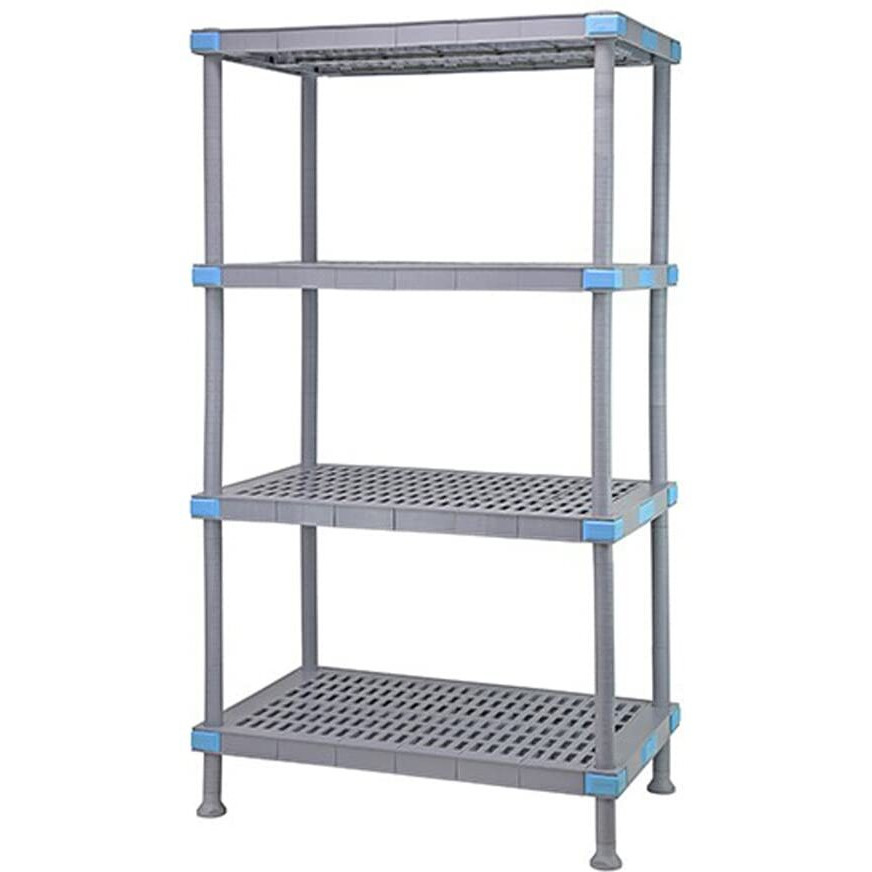 Quantum Storage Systems QP244274VS-4 Millenia Shelving Unit, 42  W x 24  D x 74  H, 2000 lbs Capacity, Polypropylene/ABS, Gray, NSF