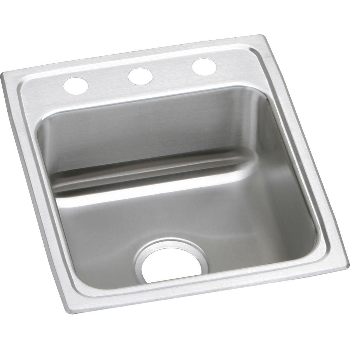 Elkay LRAD1720553 Lustertone Stainless Steel Single Bol Top Mount ADA Sink