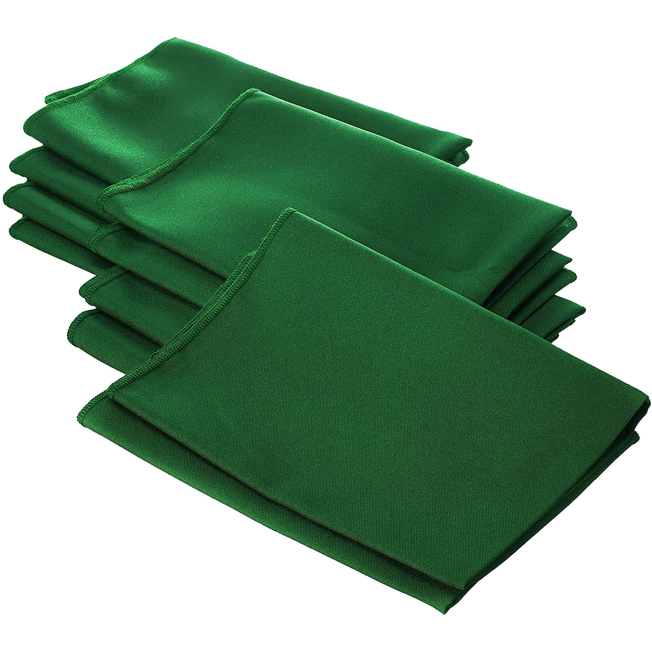 LA Linen 10-Pack Polyester Poplin Napkins, 18 by 18-Inch, Emerald Green