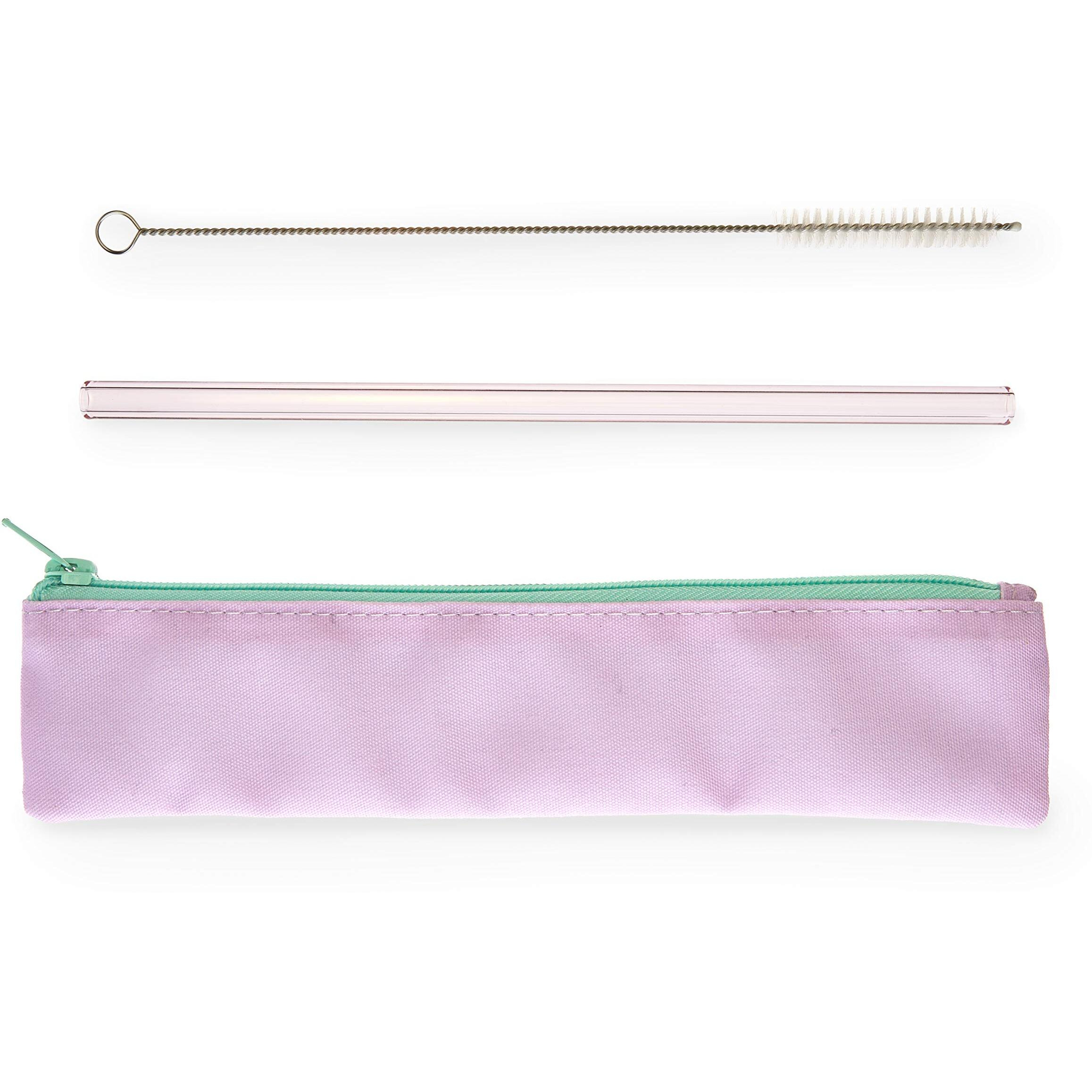 Blush Lavender Glass Straw Set, One size, Purple