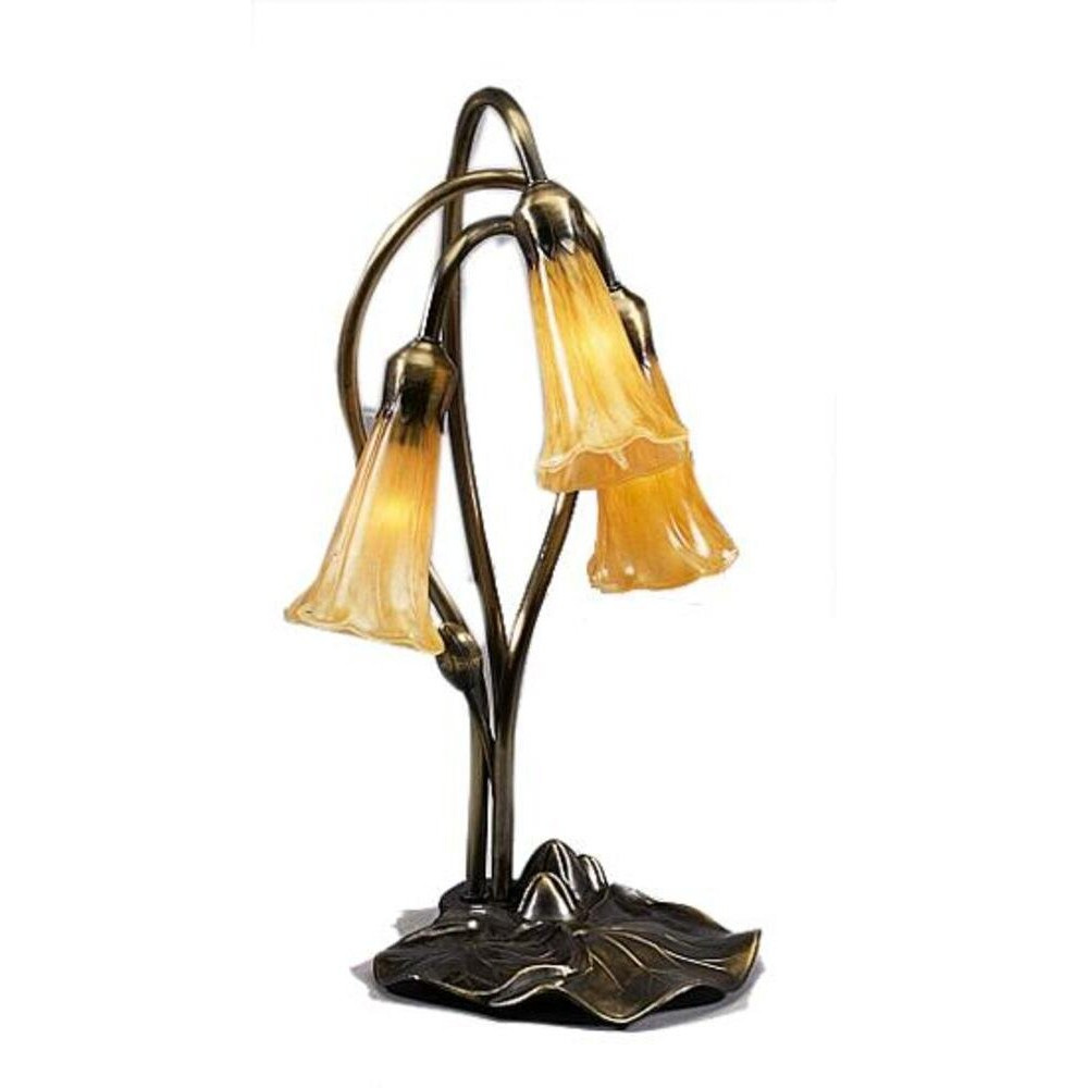 16 H Amber Pond Lily 3 LT Accent Lamp