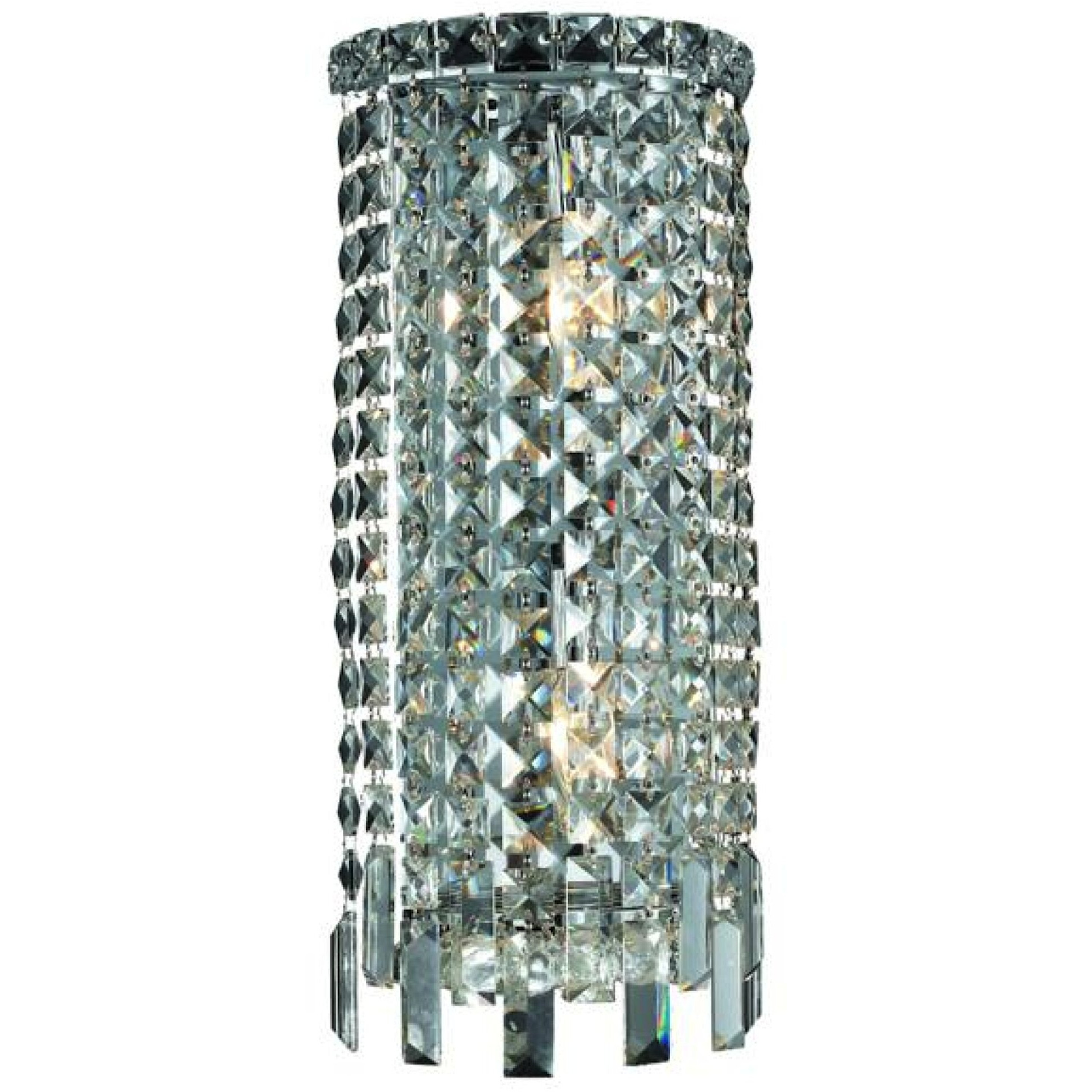 Elegant Lighting 2031W8C/RC Maxim 18-Inch High 2-Light Wall Sconce, Chrome Finish with Crystal (Clear) Royal Cut RC Crystal