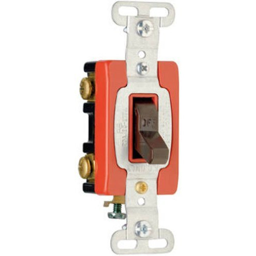 Pass & Seymour CSB220CC Grounded Double Pole Toggle Switch, 20-Amp, 120/277-volt, Brown