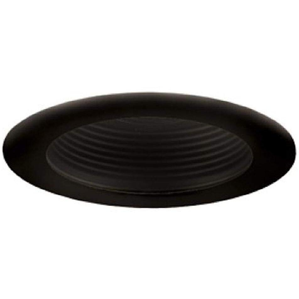 Jesco Lighting TM201BKBK 2-Inch Aperture Line Voltage Trim Recessed Light, Step Baffle, All Black Finish