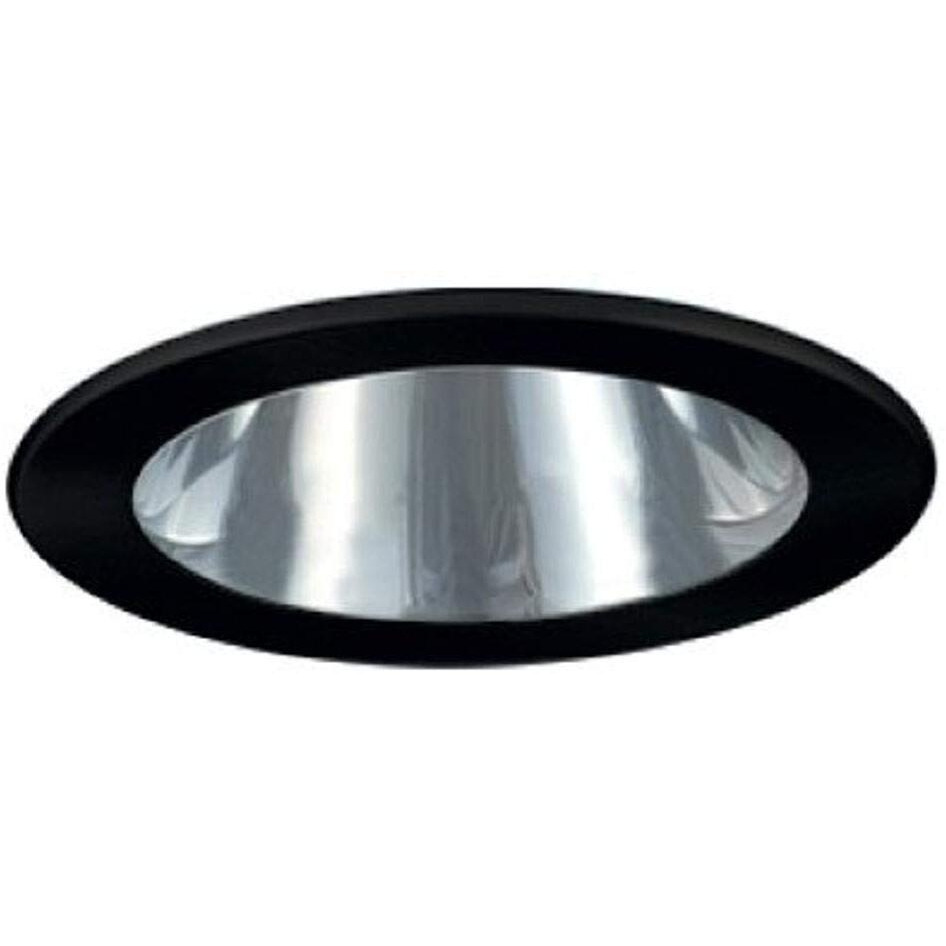 Jesco Lighting TM202CHBK 2-Inch Aperture Line Voltage Trim Recessed Light, Open Reflector, Chrome Finish with Black Trim