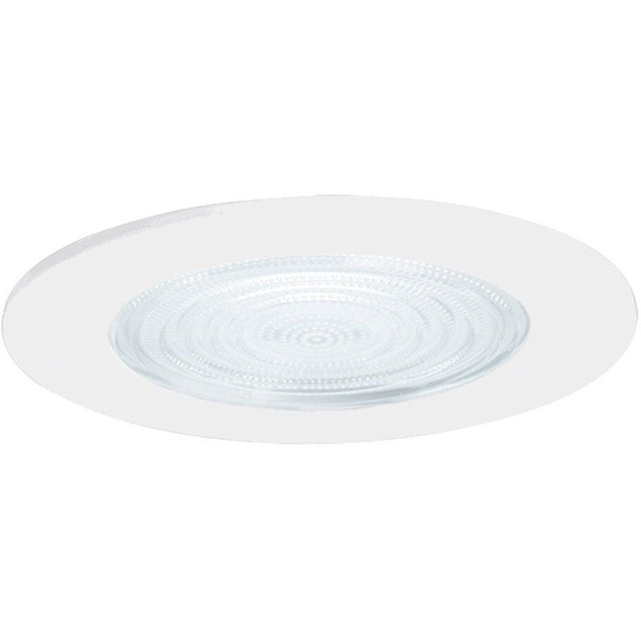 Jesco Lighting TM607WH 6-Inch Aperture Line Voltage Trim Recessed Light, Fresnel Lens for Shower, White Finish