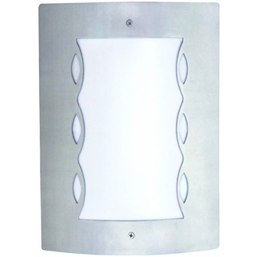 Jesco Lighting GS10S72 One Light Outdoor Wall Sconce, Brushed Stainless Steel Finish ith Opal White Acrylic Glass