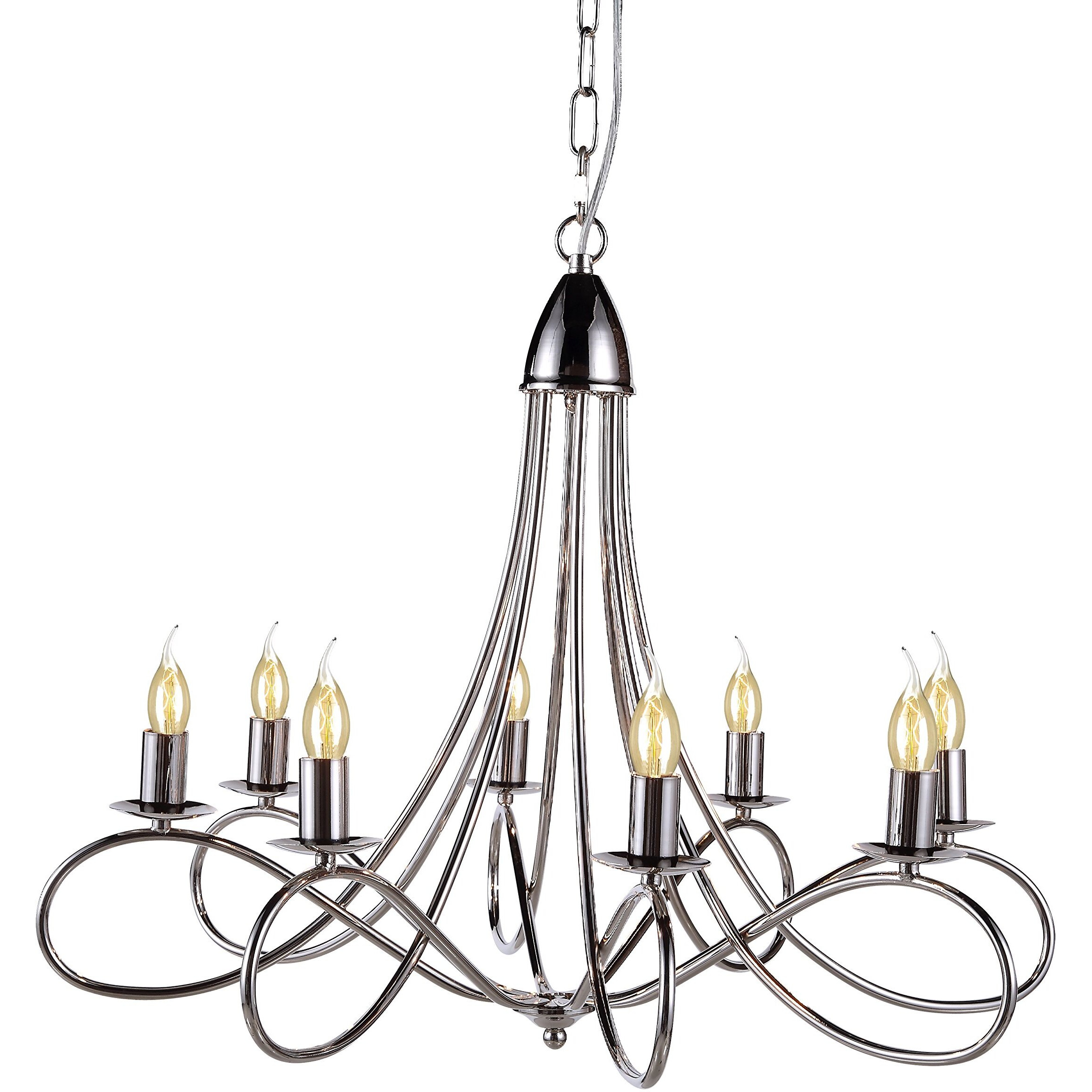 Elegant Lighting Lyndon Collection 8-Light Pendant Lamp, Polished Nickel Finish