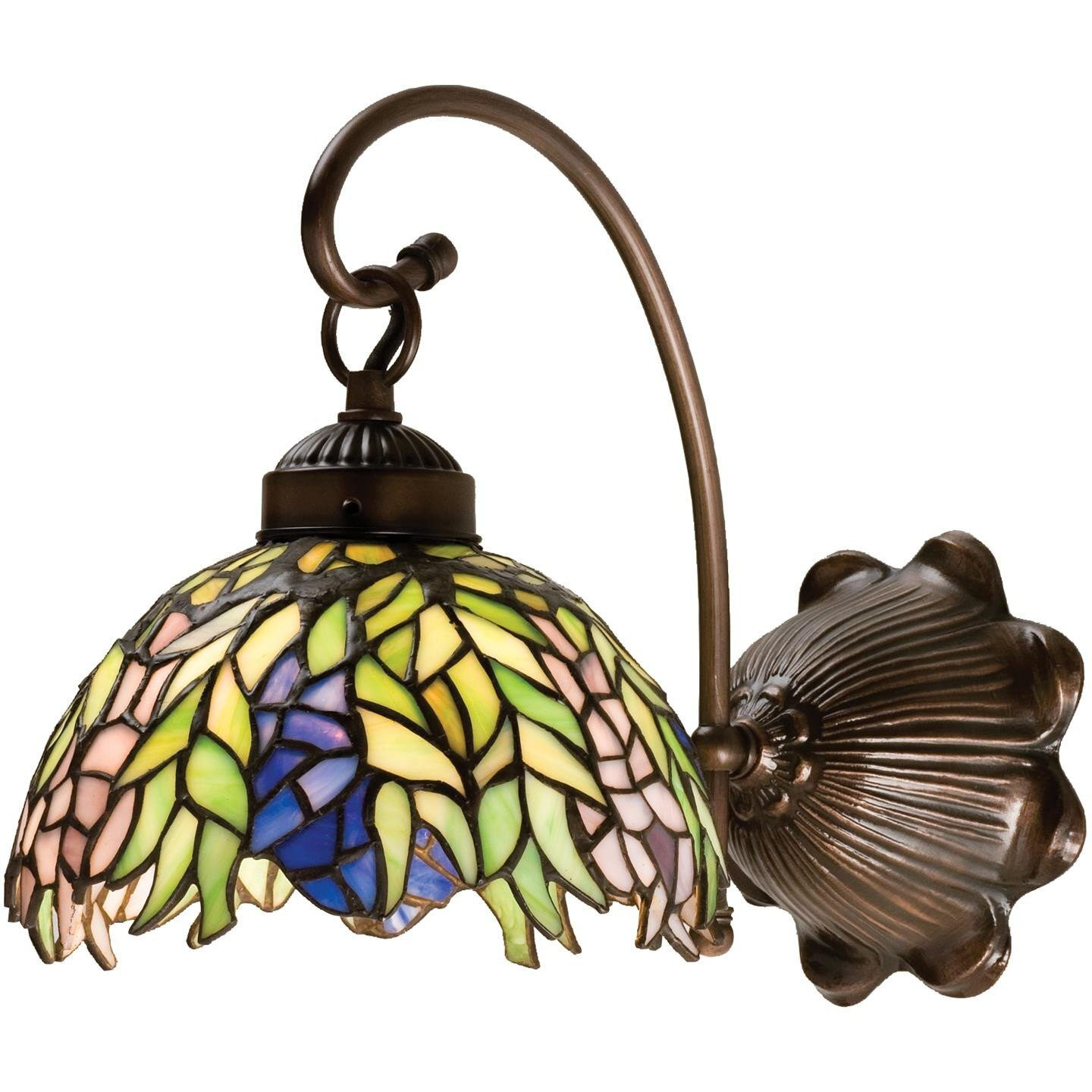 Meyda Tiffany 18695 Lighting, 8  Width, Finish Lt Blue Pr Lt Green Mahogany Bronze