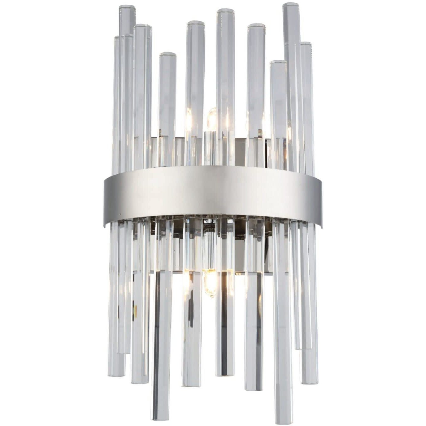 Elegant Lighting Modern Home Decorative Dallas 2 Light Chrome and Clear Wall Sconce Clear Royal Cut Crystal