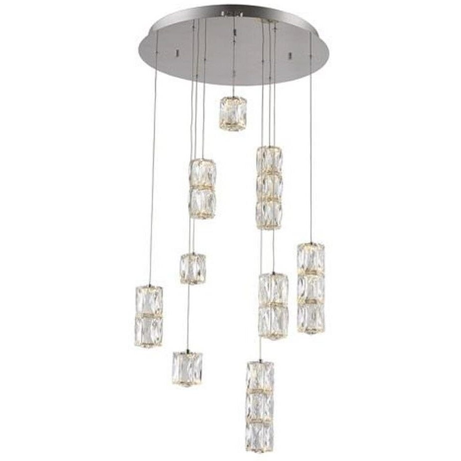 Elegant Lighting Lincoln 10 Light Polished Nickel Chandelier Clear Royal Cut Crystal