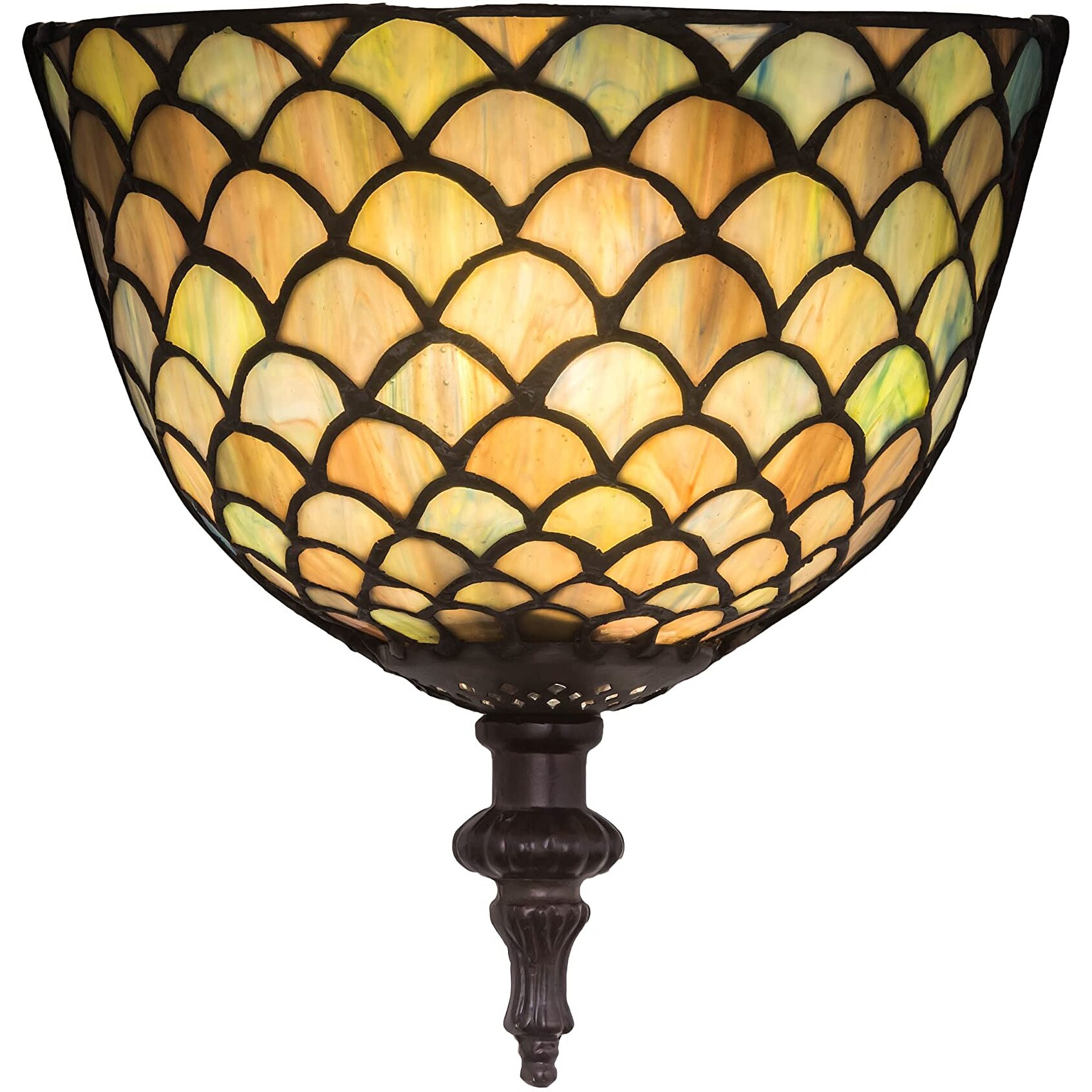 Meyda Lighting 8  W Tiffany Fishscale Wall Sconce