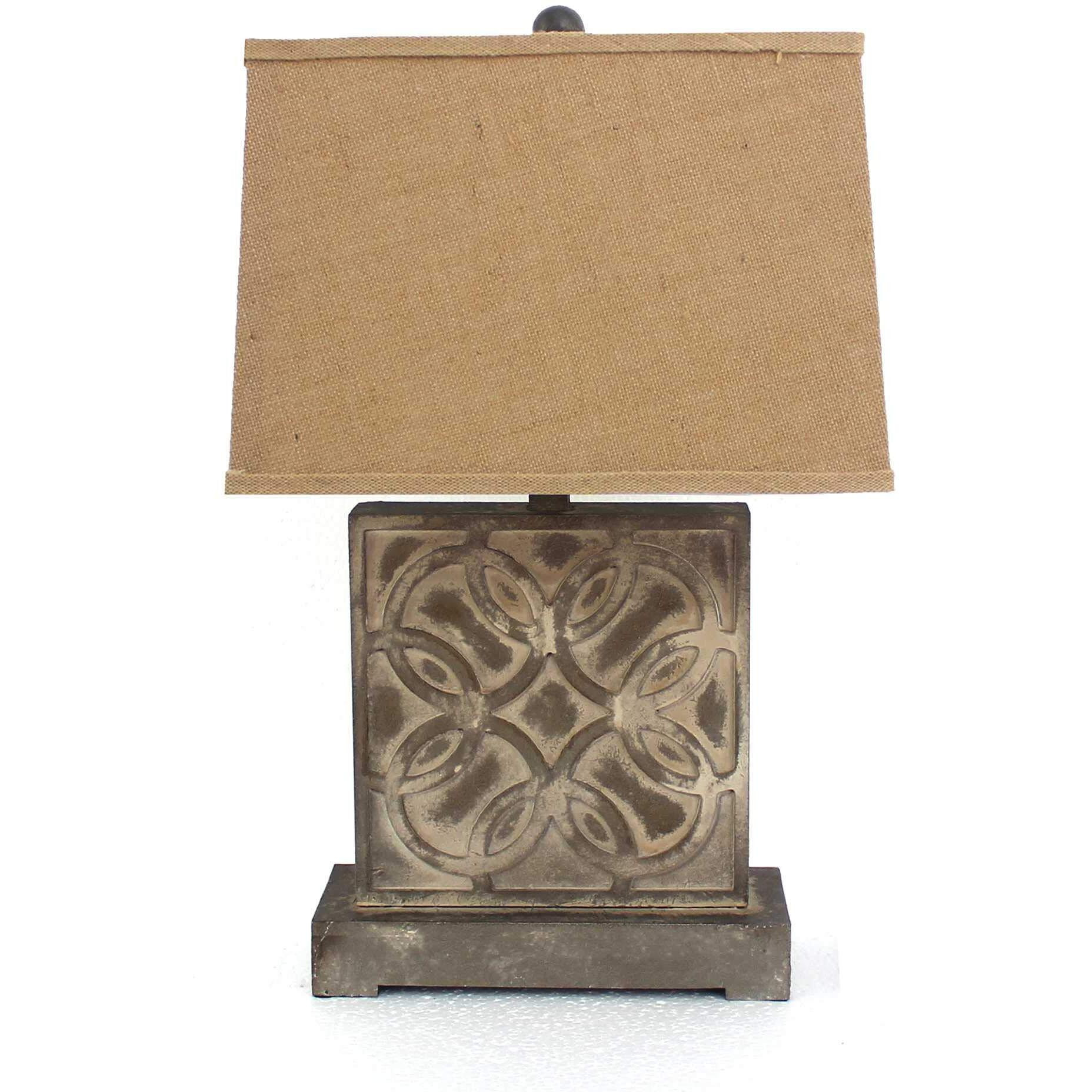 HomeRoots Lighting 4.75-inch x 11.75-inch x 24.75-inch Brown, Vintage with Khaki Linen Shade - Table Lamp