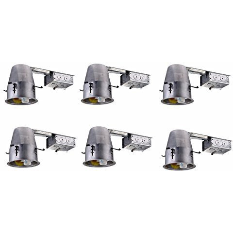 4 inch ICAT REMODEL HOUSING, 120V, GU10 SOCKET, LED GU10 8W MAX 6 PACK