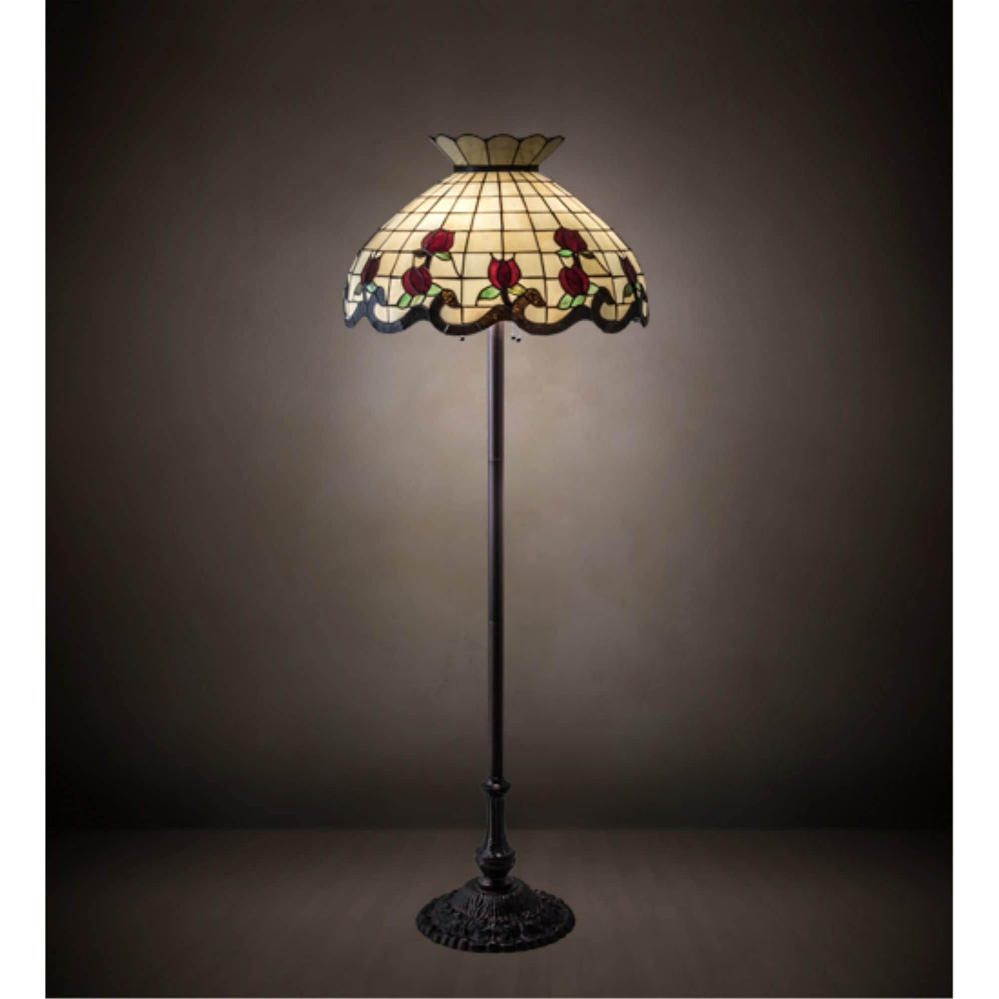 Meyda 228098 Three Light Floor Lamp from Roseborder Collection, 23.00 inches