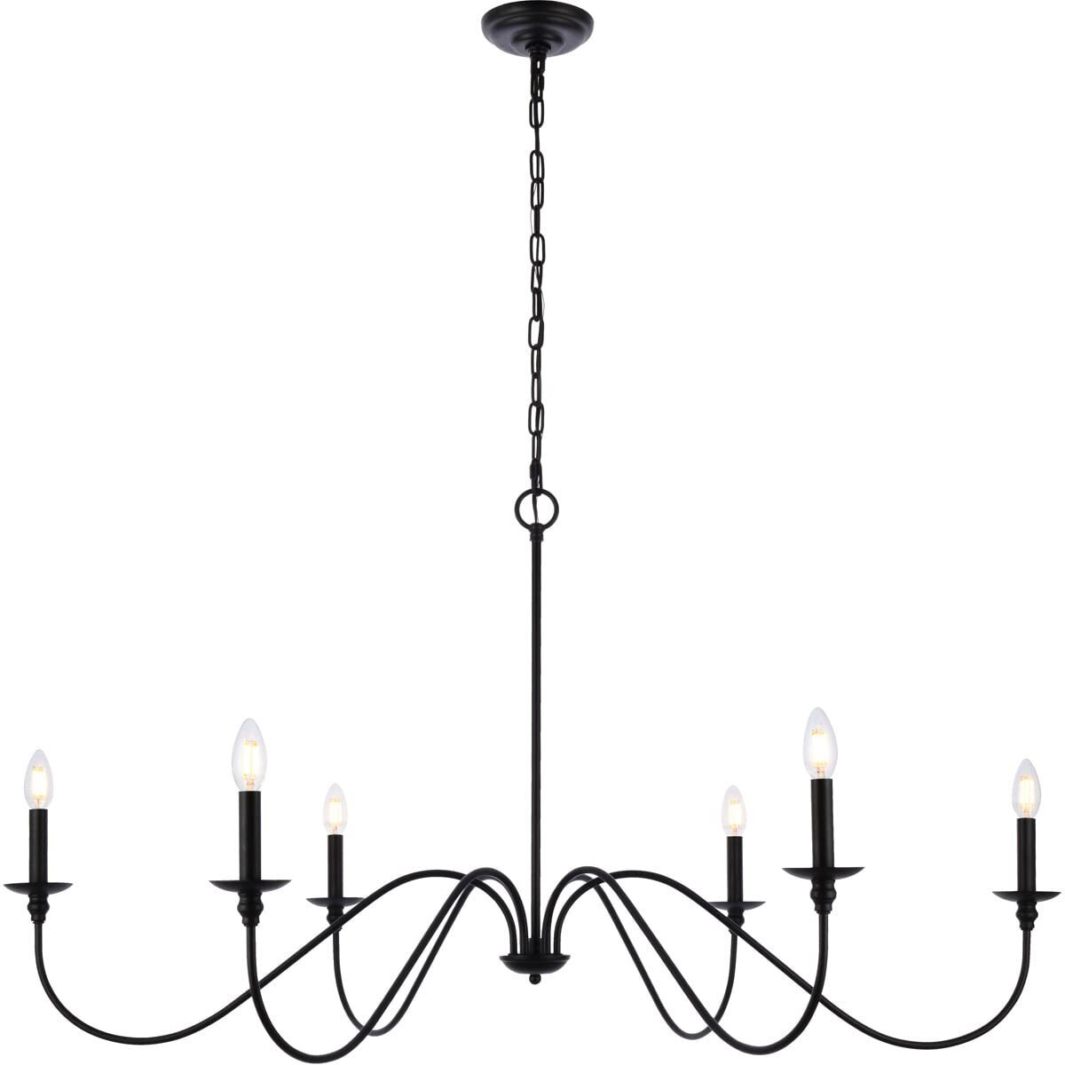 Elegant Furniture & Lighting Rohan Collection 6-Light Chandelier