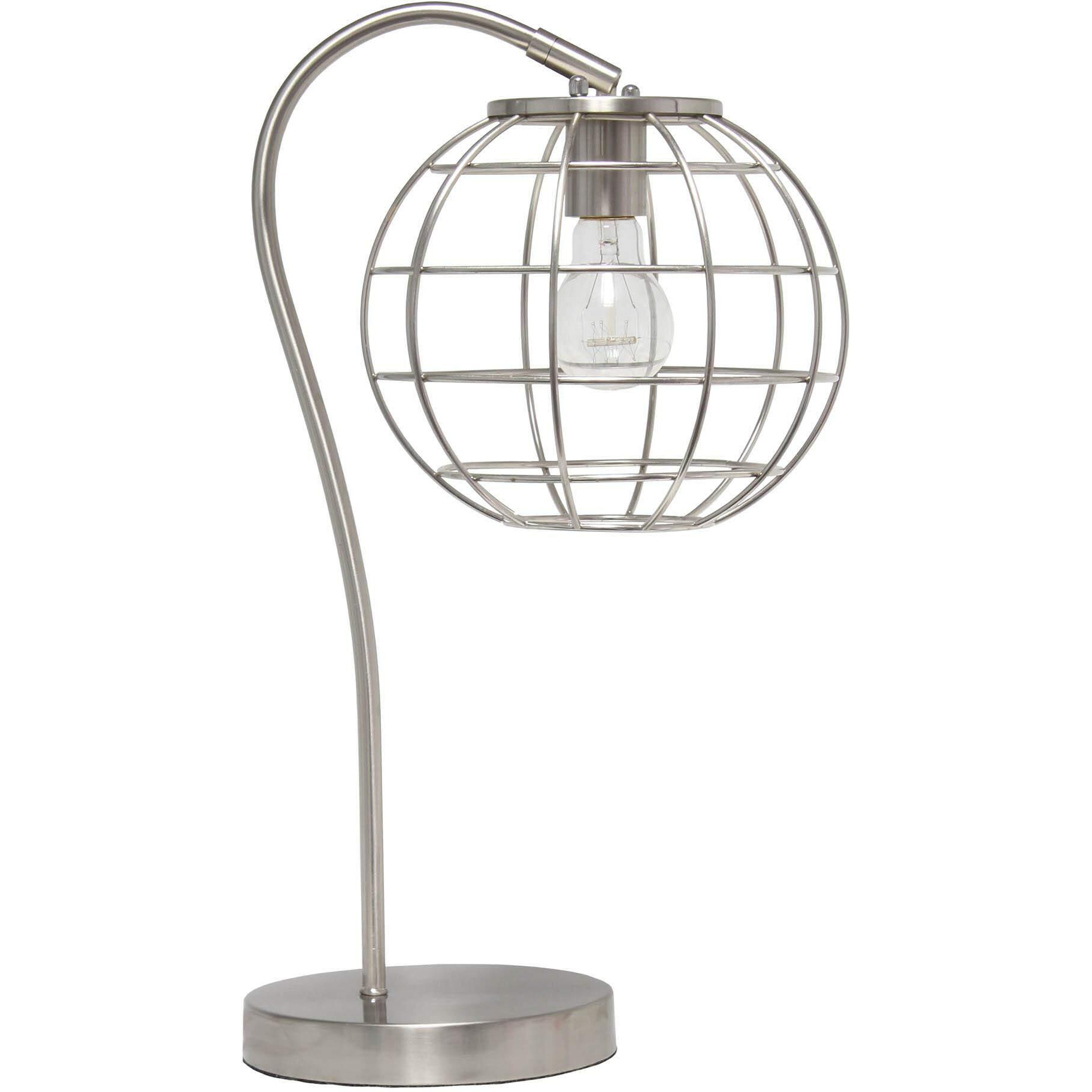 Lalia Home Decorative Arched Metal Cage Table Lamp, Brushed Nickel